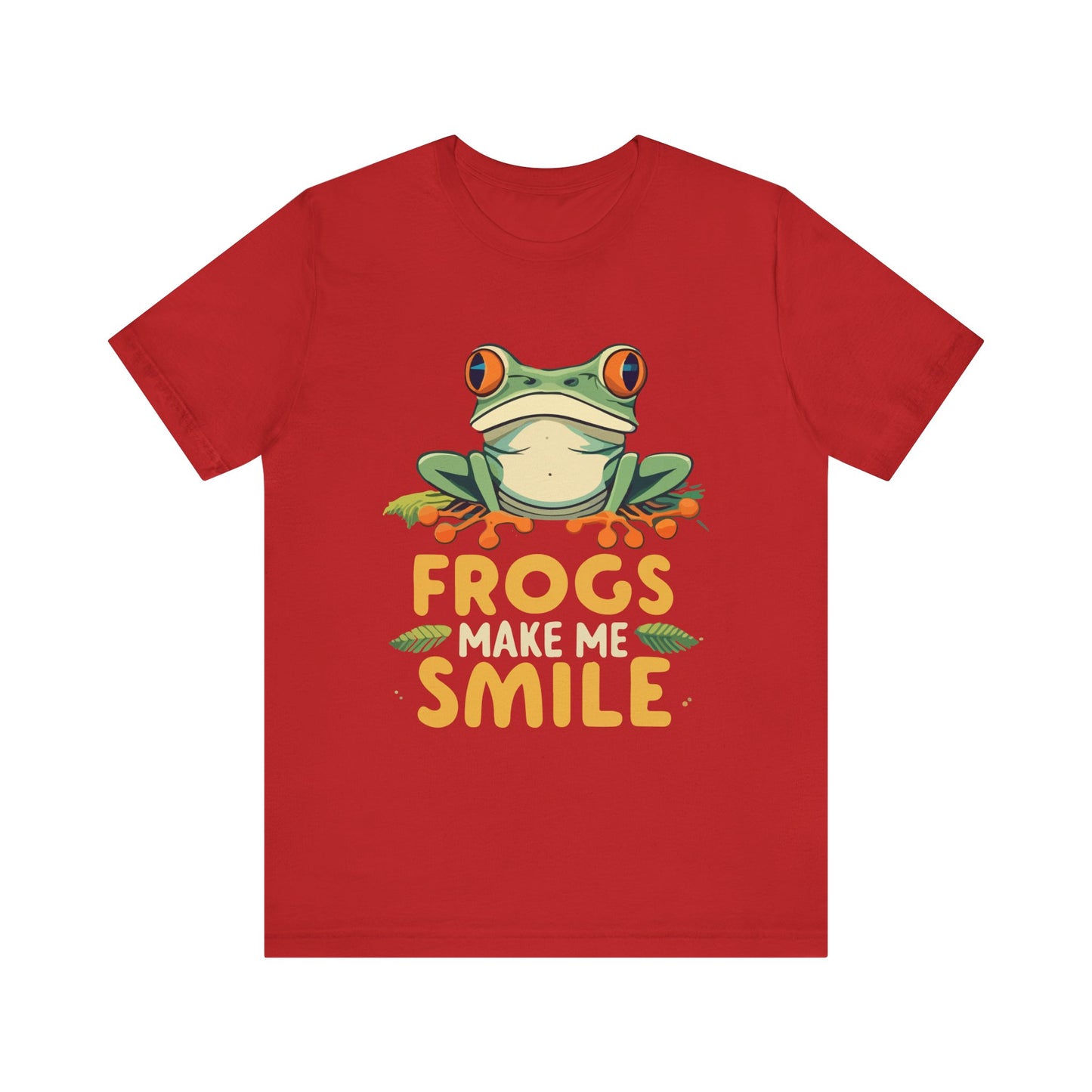 "Frogs Make Me Smile" Unisex Jersey Tee - Casual Everyday Wear - Great for Reptile Lovers