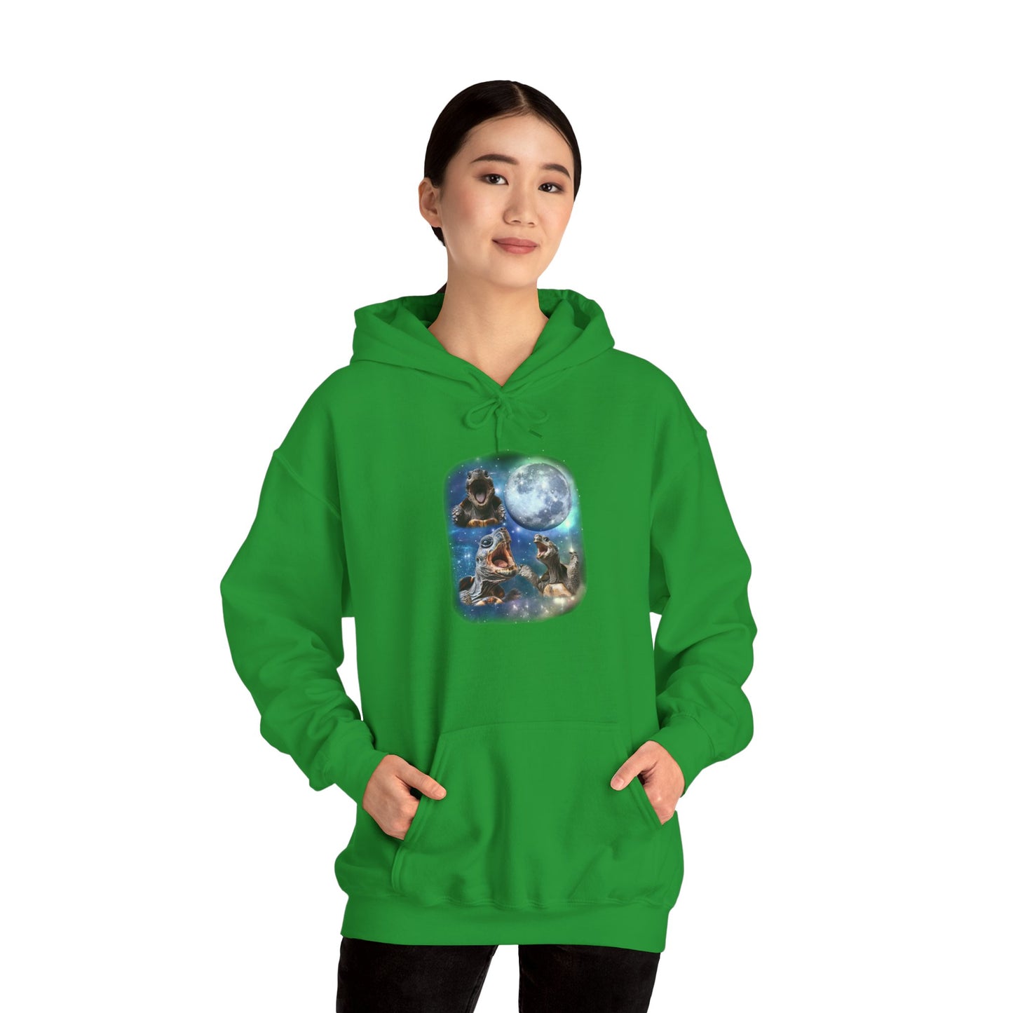 Tortoise Howl Cozy Unisex Hooded Sweatshirt with Bold Print - Great for Reptile Lovers