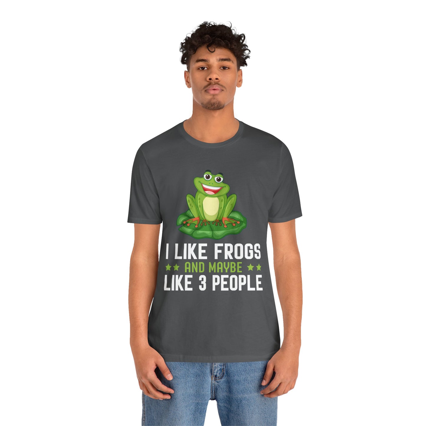 "Frogs and Maybe 3 People" Unisex Jersey Tee - Casual Everyday Wear - Great for Frog Lovers