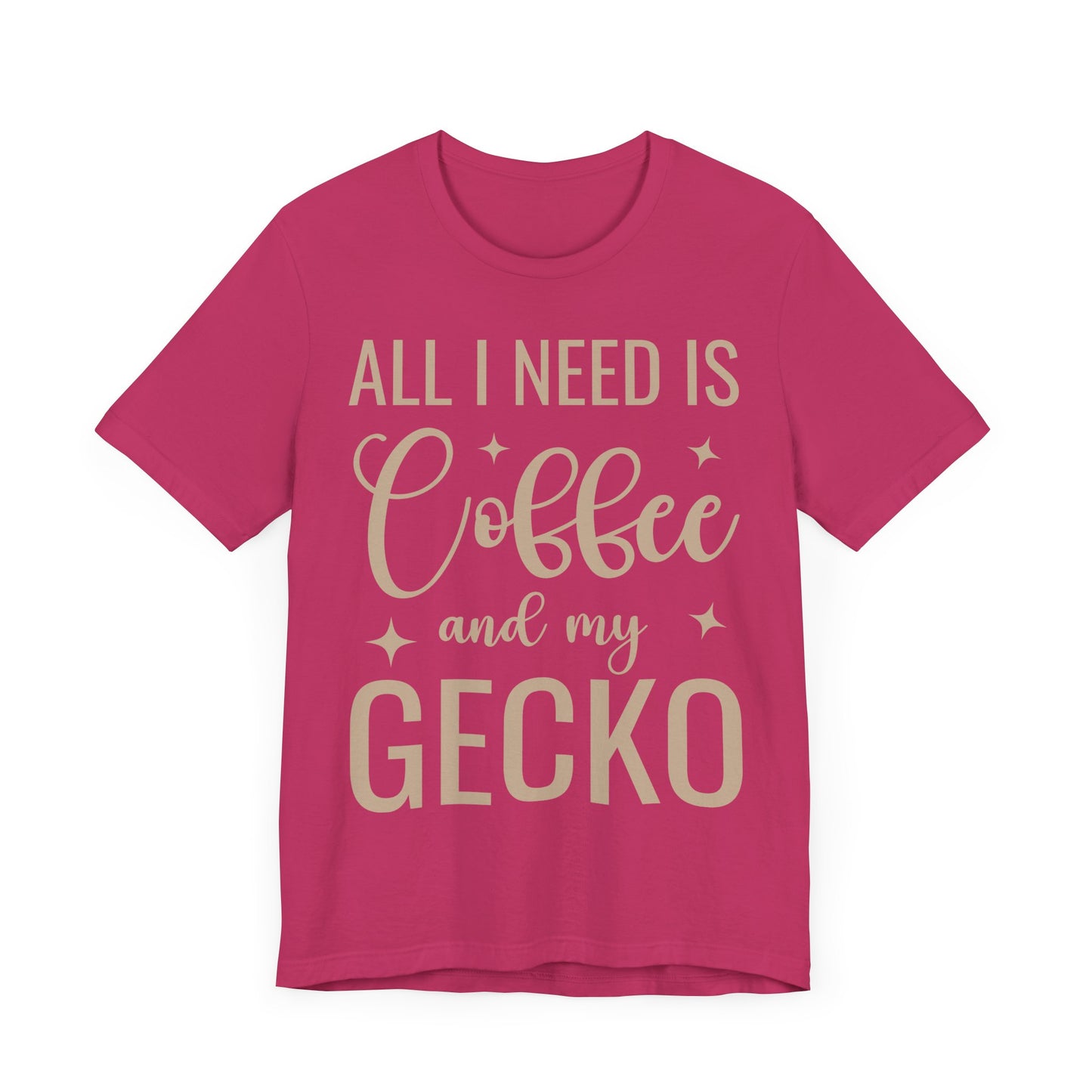 "Coffee and My Gecko" Unisex Jersey Tee - Casual Everyday Wear - Great for Reptile Lovers