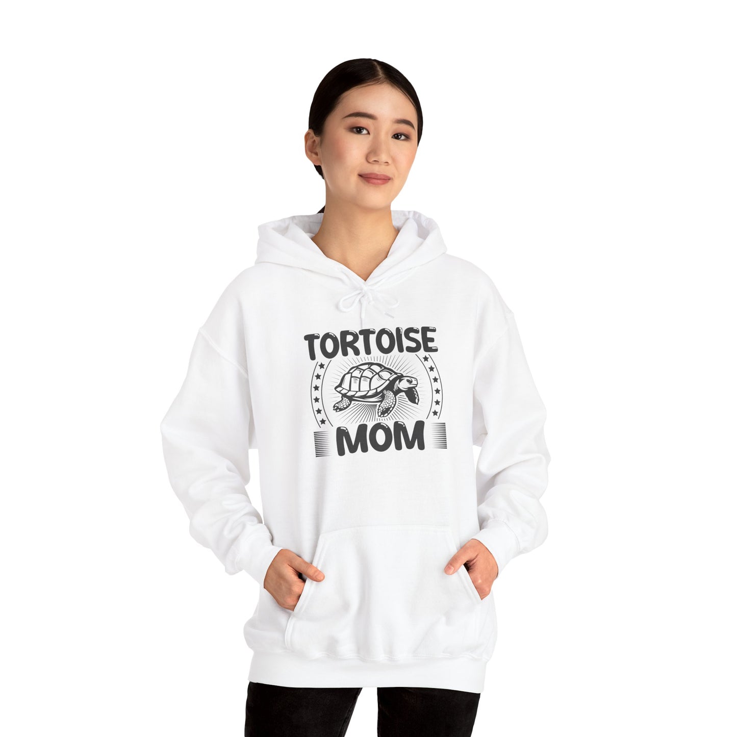 "Tortoise Mom" Unisex Hooded Sweatshirt with Bold Print - Great for Reptile Lovers