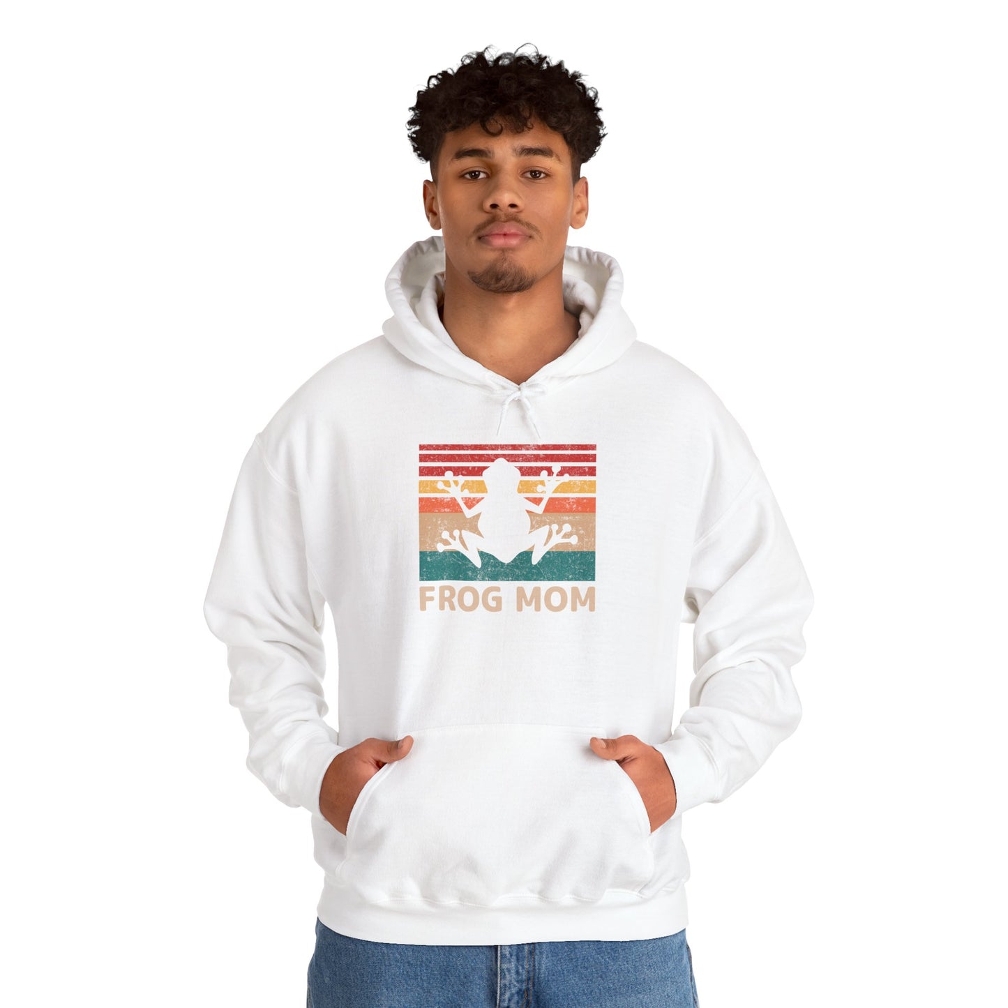 "Frog Mom" Unisex Hooded Sweatshirt with Bold Print - Great for Reptile Lovers