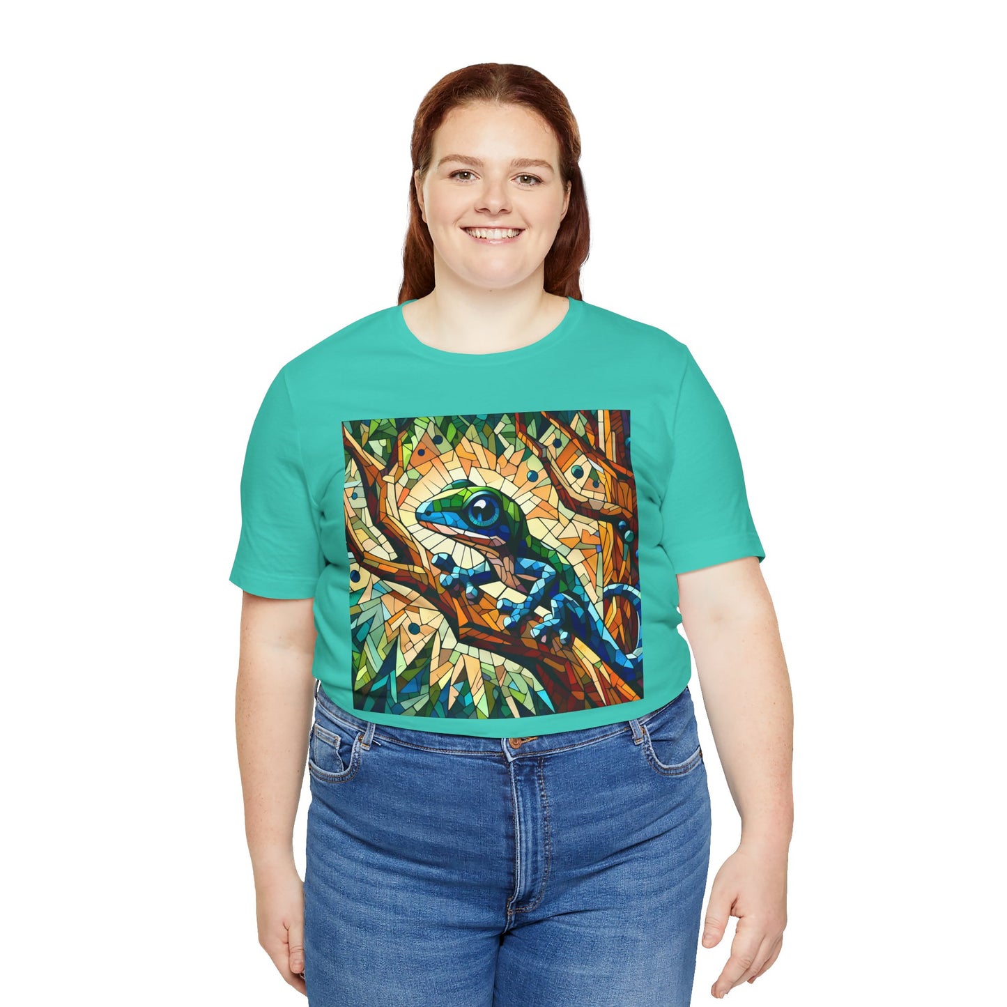 Stained Glass Lizard Unisex Jersey Tee - Casual Everyday Wear - Great for Reptile Lovers