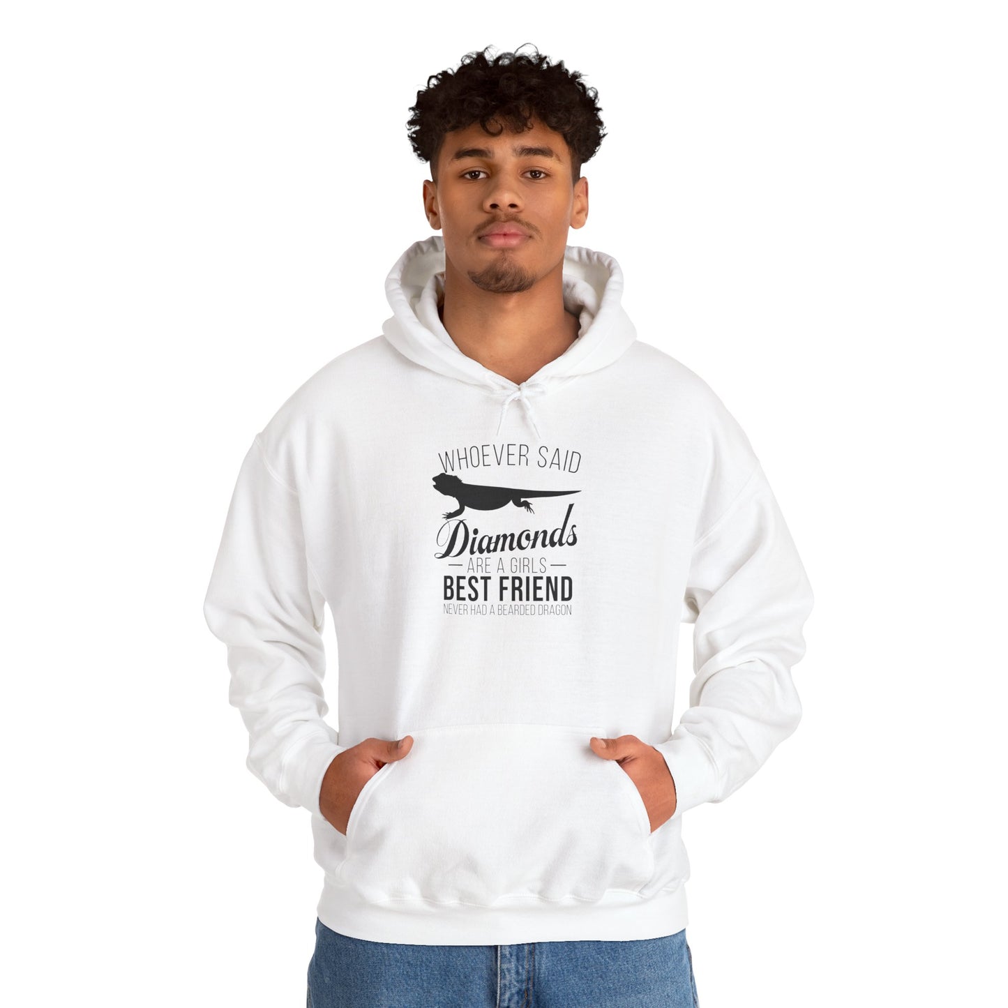 Beardies Are a Girl's Best Friend Unisex Hooded Sweatshirt with Bold Print - Great for Reptile Lovers