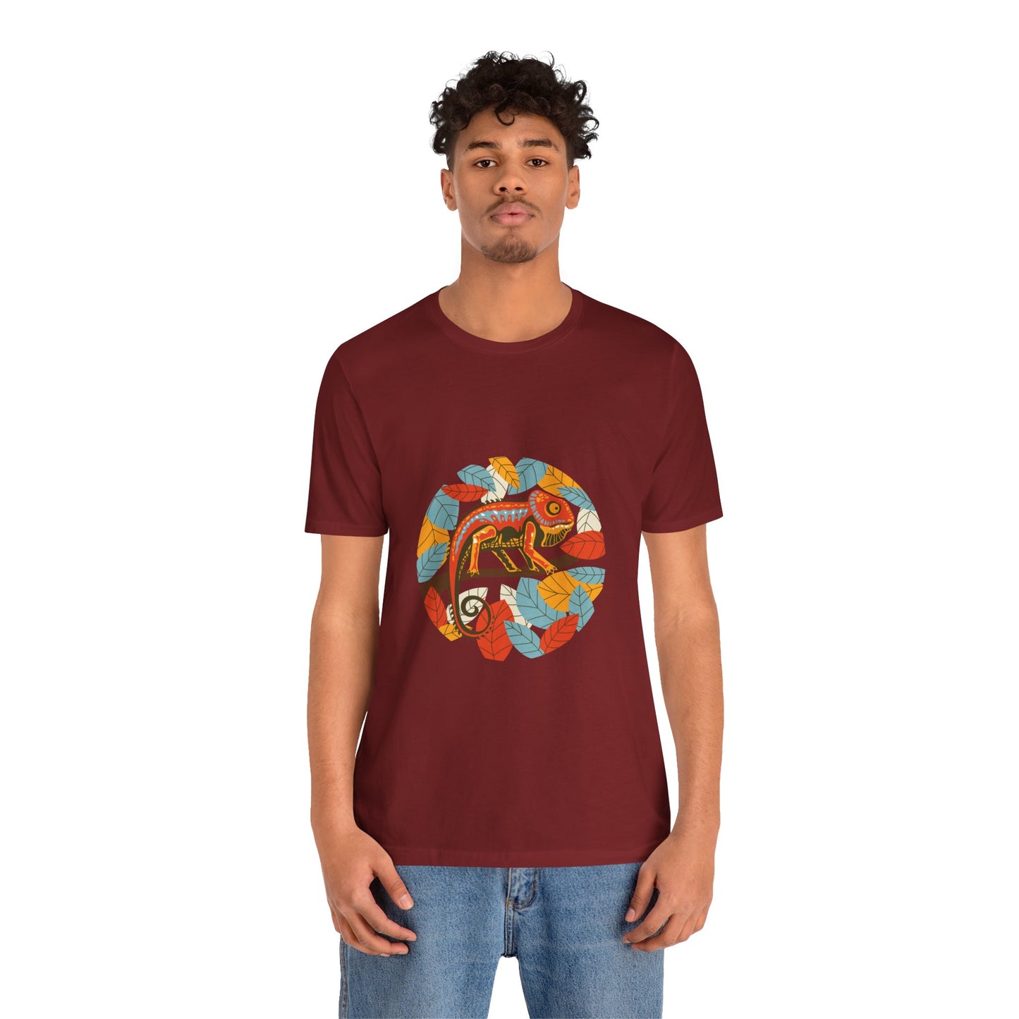 Leafy Chameleon Unisex Jersey Tee - Casual Everyday Wear - Great for Reptile Lovers