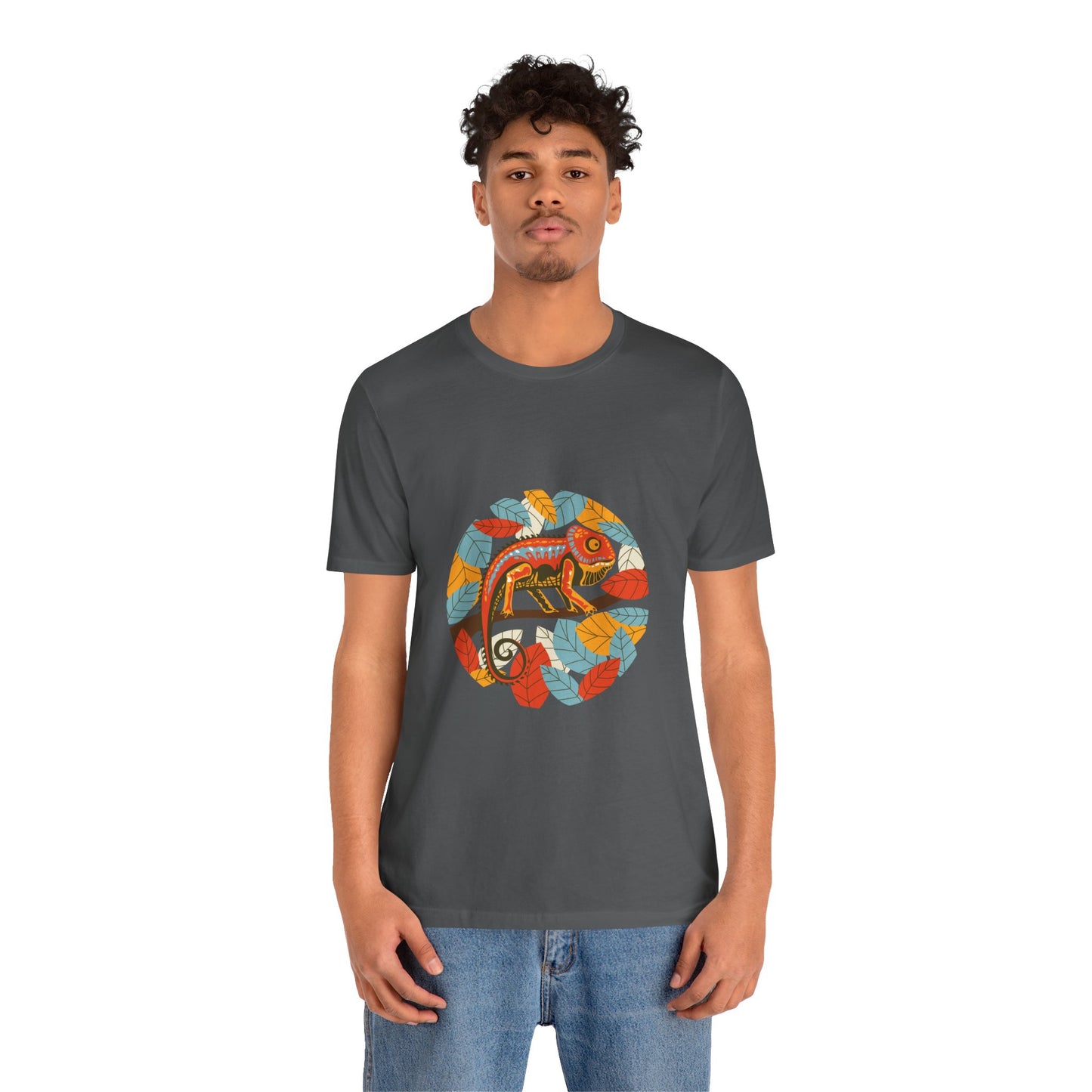 Leafy Chameleon Unisex Jersey Tee - Casual Everyday Wear - Great for Reptile Lovers