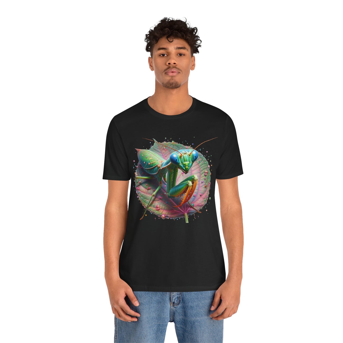 Mantis on a Leaf Unisex Jersey Tee - Casual Everyday Wear - Great for Reptile Lovers