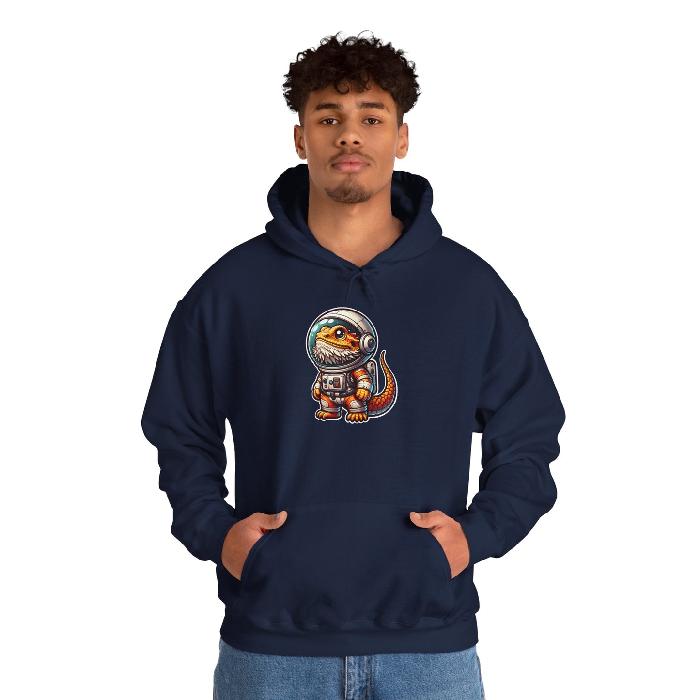 Space Beardie Unisex Hooded Sweatshirt with Bold Print - Great for Reptile Lovers