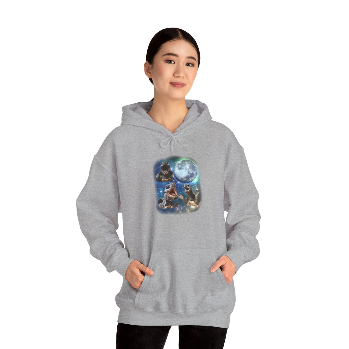 Tortoise Howl Cozy Unisex Hooded Sweatshirt with Bold Print - Great for Reptile Lovers