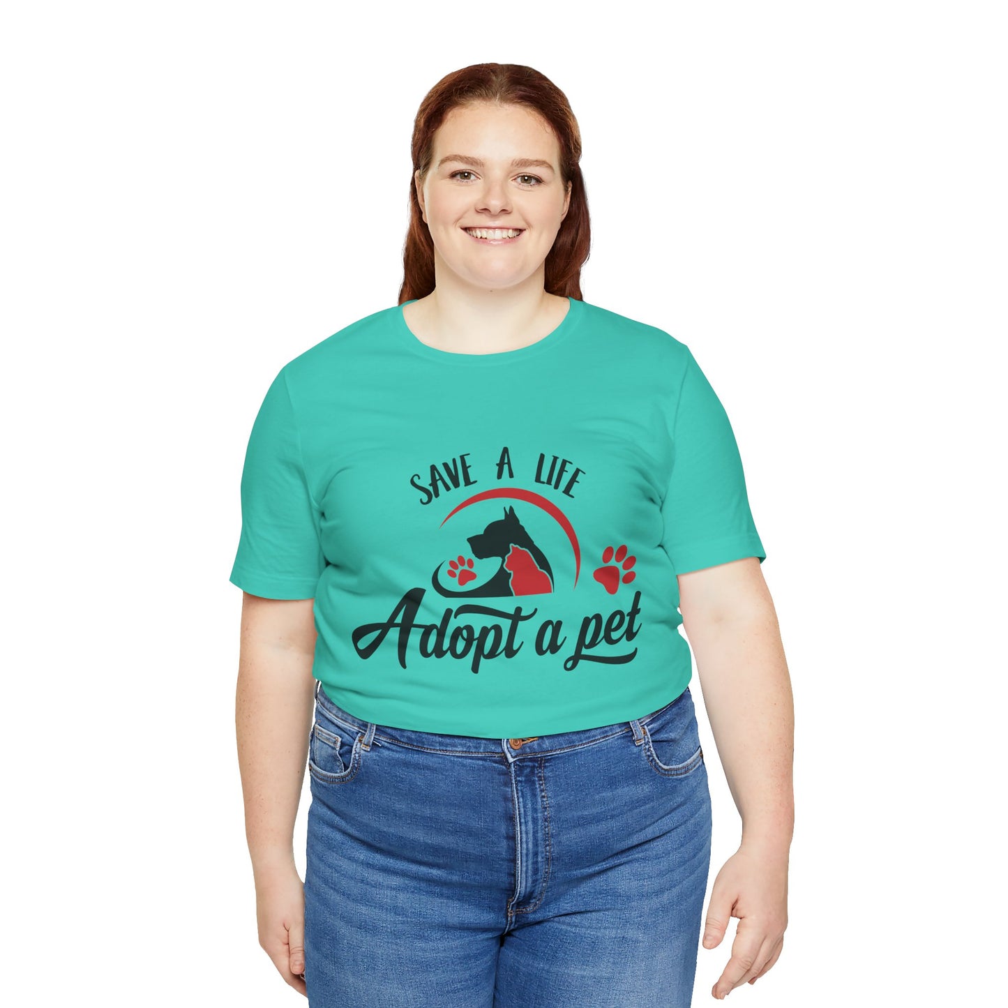 "Adopt a Pet" Print Unisex Jersey Tee - Casual Everyday Wear - Great for Pet Lovers