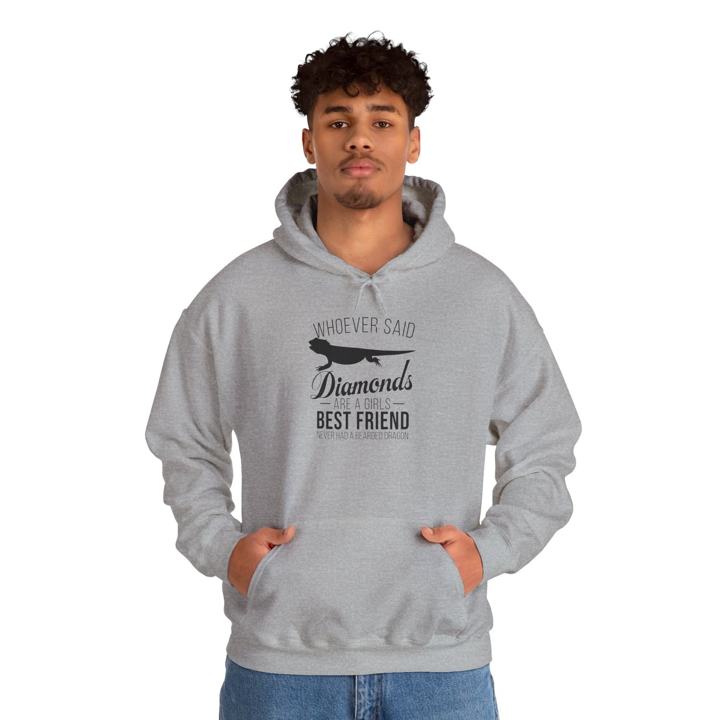 Beardies Are a Girl's Best Friend Unisex Hooded Sweatshirt with Bold Print - Great for Reptile Lovers
