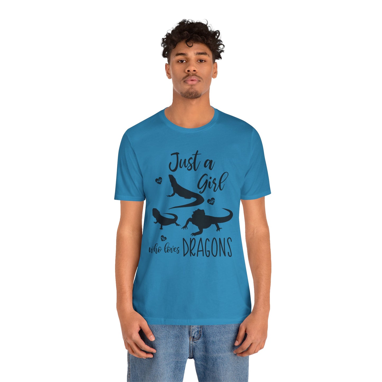 "Girl Who Loves Bearded Dragons" Unisex Jersey Tee - Casual Everyday Wear - Great for Reptile Lovers
