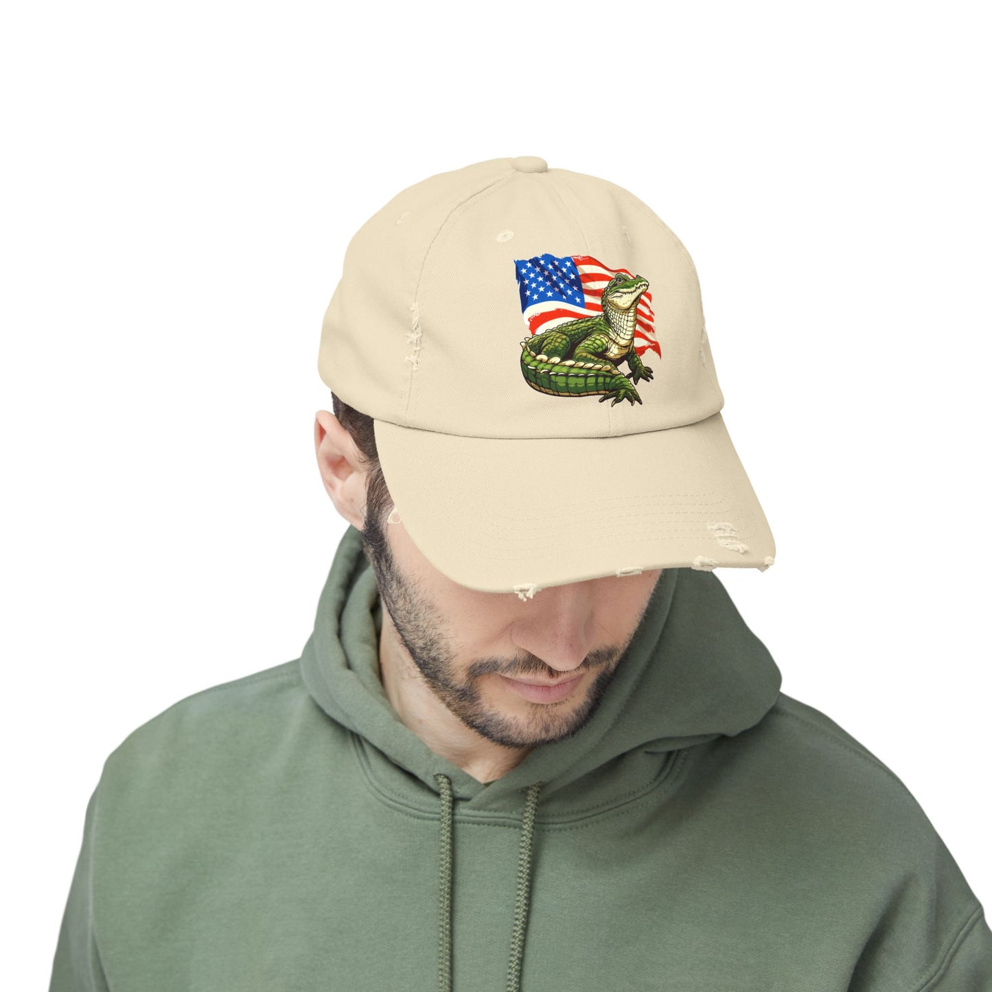 Gator Flag Unisex Distressed Cap - Casual Streetwear Hat for Everyday Use - Great for Reptile Lovers