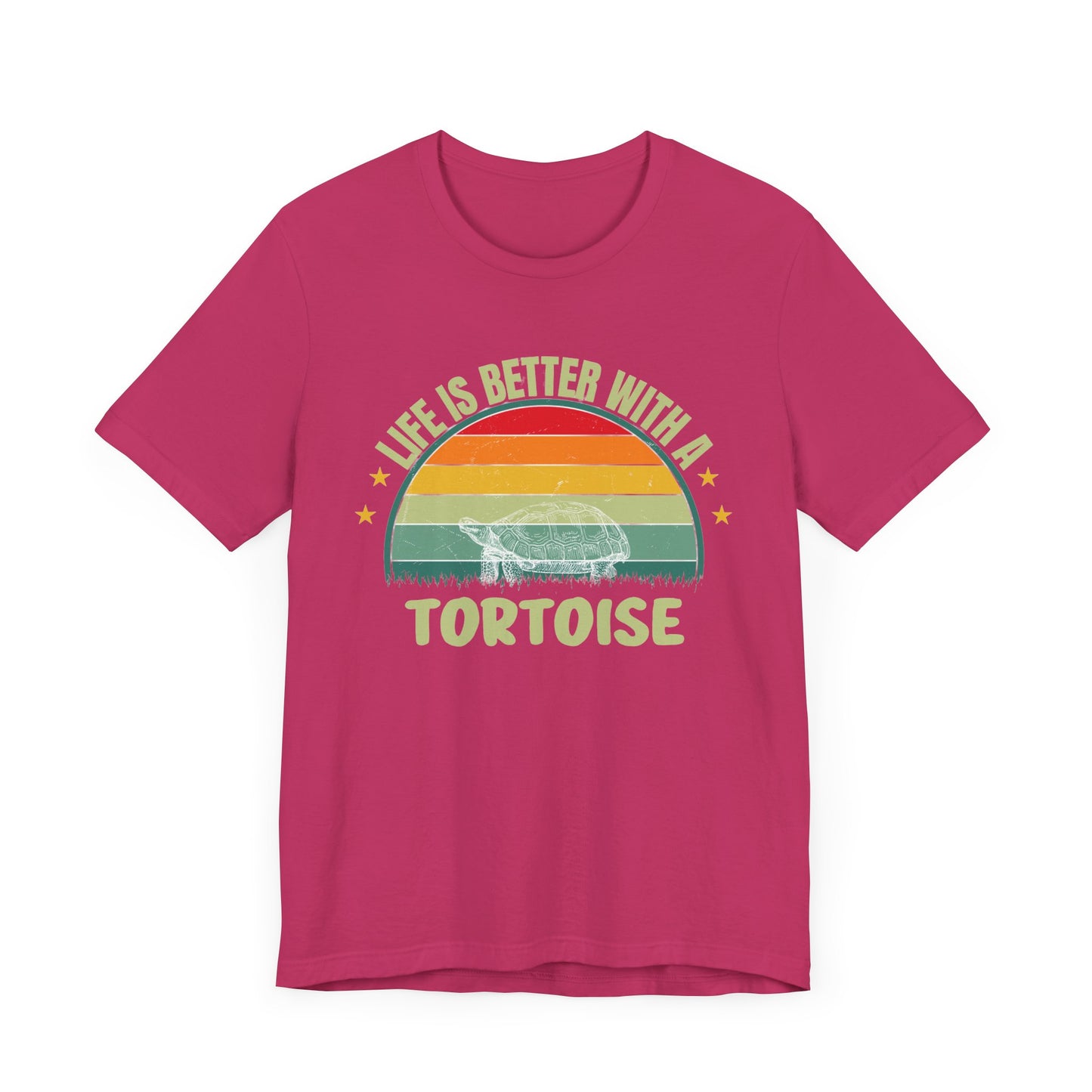 "Life is Better with a Tortoise" Unisex Jersey Tee - Casual Everyday Wear - Great for Reptile Lovers