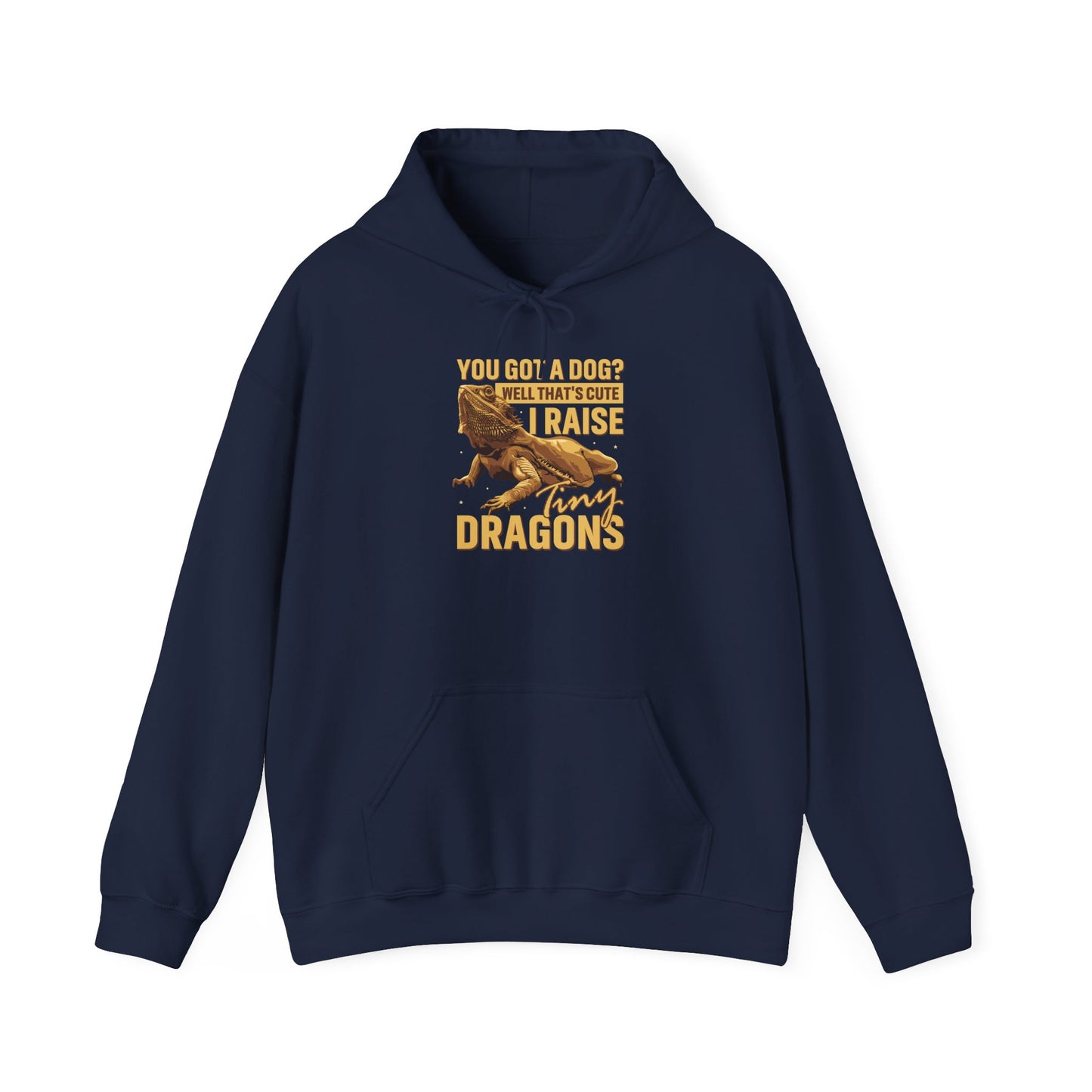 "I Raise Tiny Dragons" Unisex Hooded Sweatshirt with Bold Print - Great for Reptile Lovers