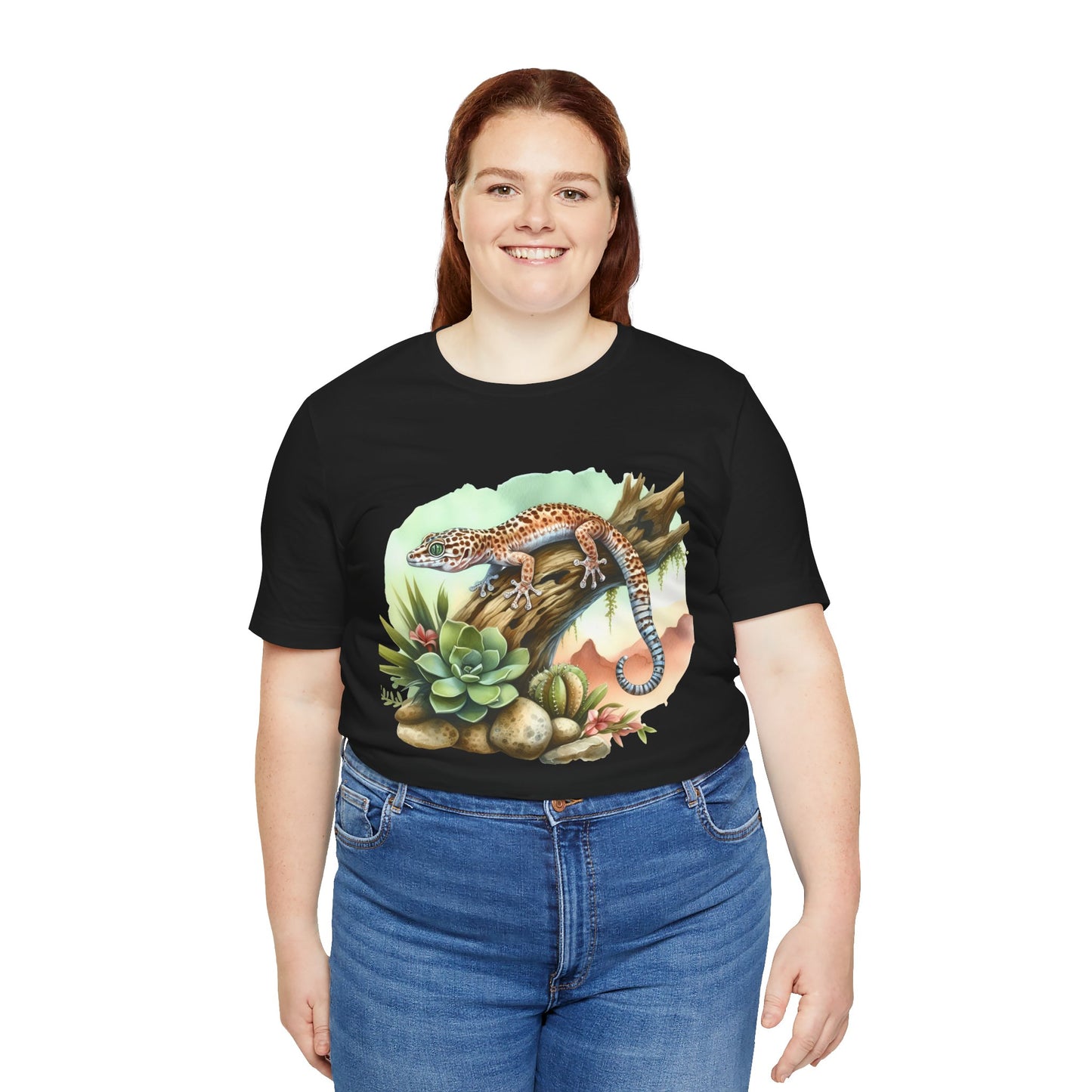Gecko in a Tree Unisex Jersey Tee - Casual Everyday Wear - Great for Reptile Lovers