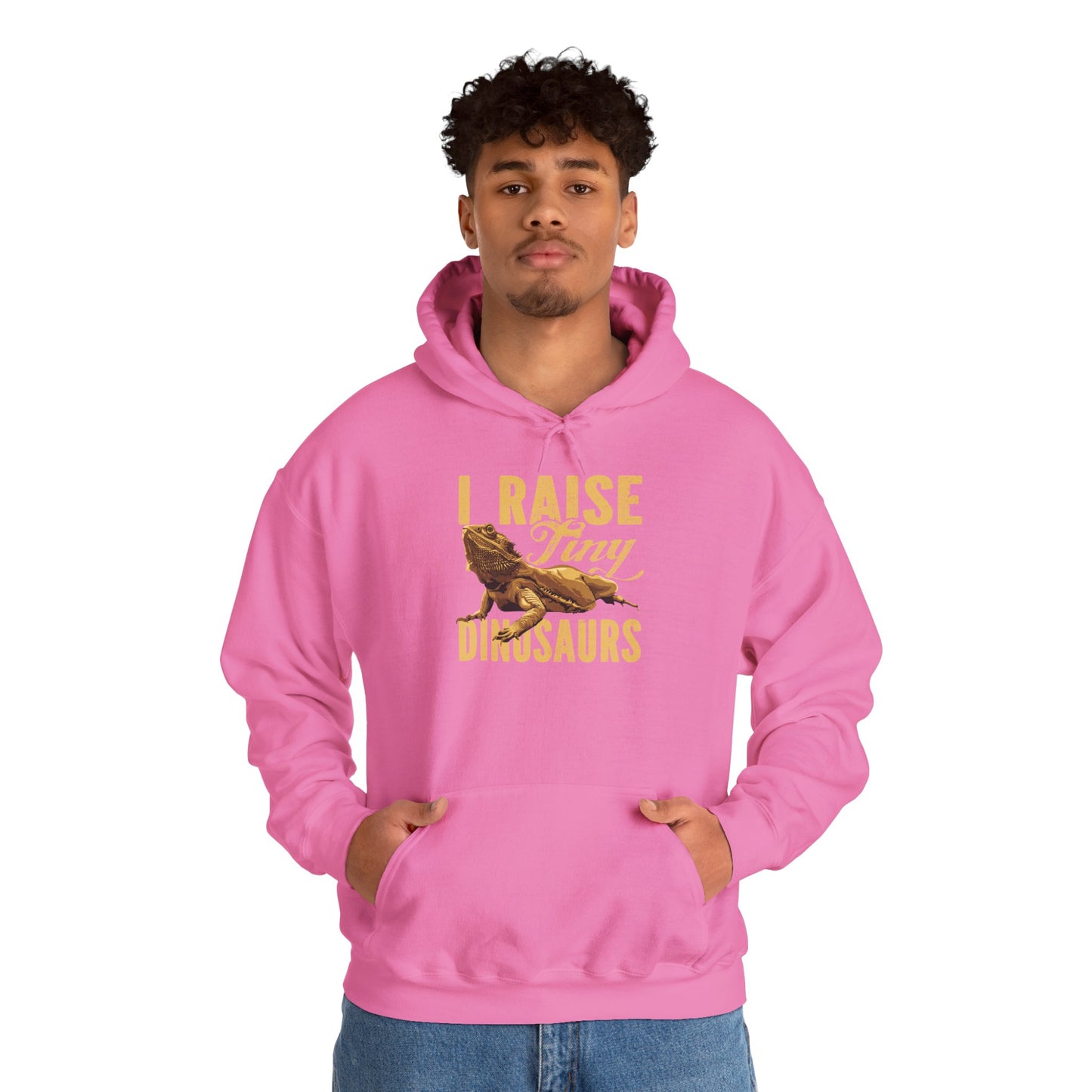 "I Raise Tiny Dinosaurs" Cozy Unisex Hooded Sweatshirt with Bold Print - Great for Reptile Lovers