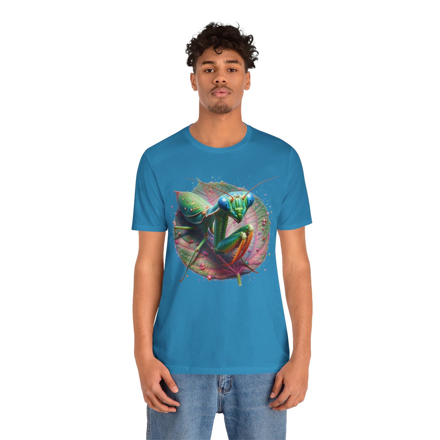 Mantis on a Leaf Unisex Jersey Tee - Casual Everyday Wear - Great for Reptile Lovers