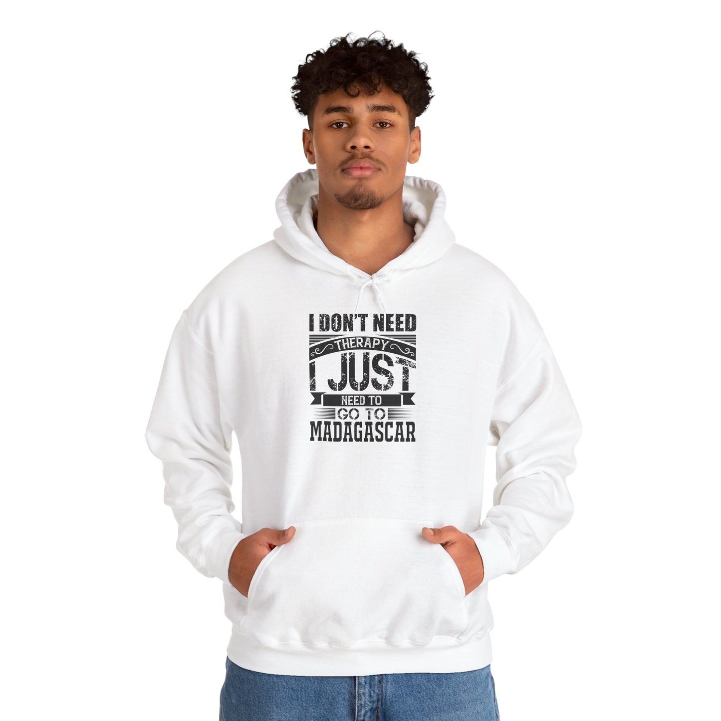 "Just Need to Go to Madagascar" Unisex Hooded Sweatshirt with Bold Print - Great for Reptile Lovers