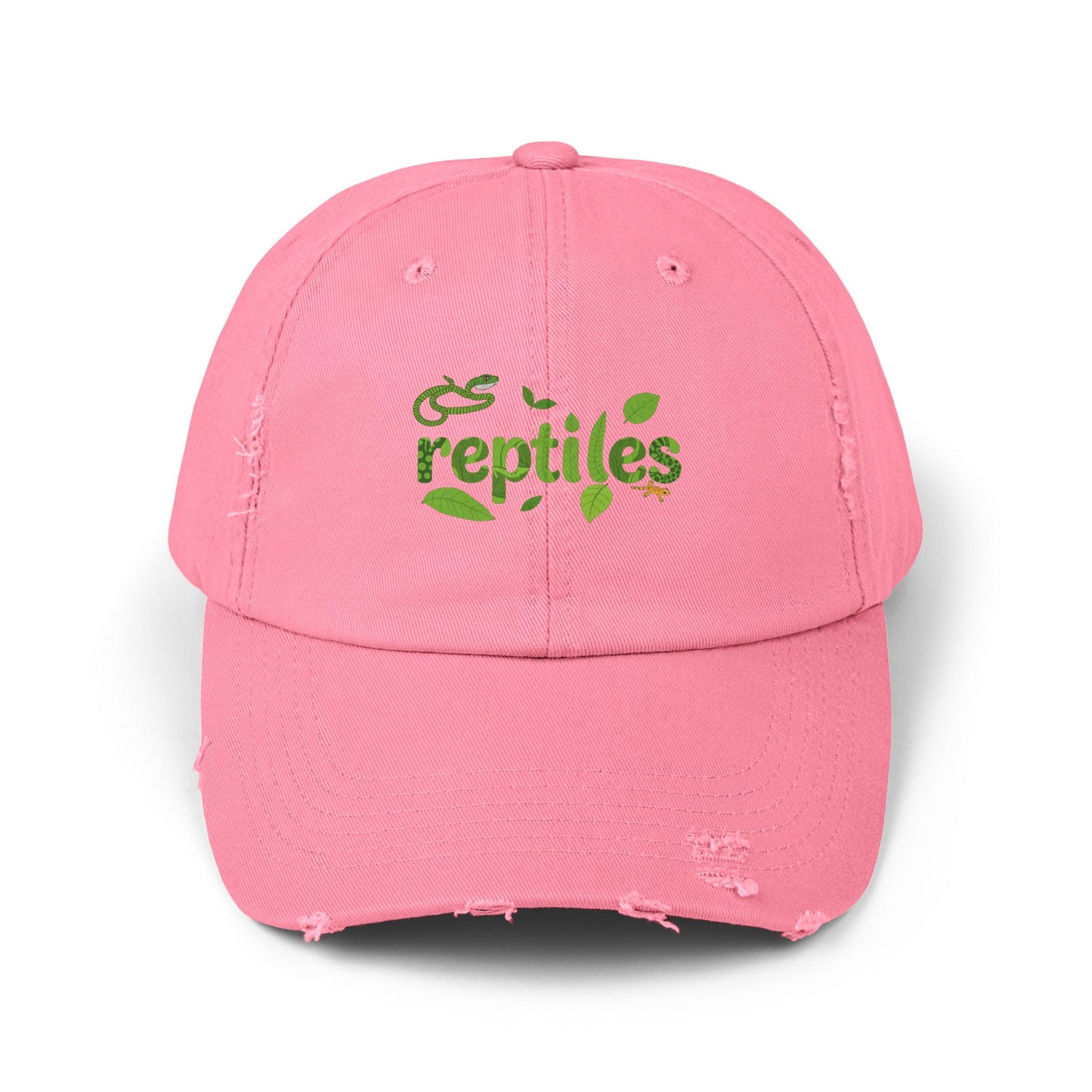 Reptiles Unisex Distressed Cap - Casual Streetwear Hat for Everyday Use - Great for Reptile Lovers