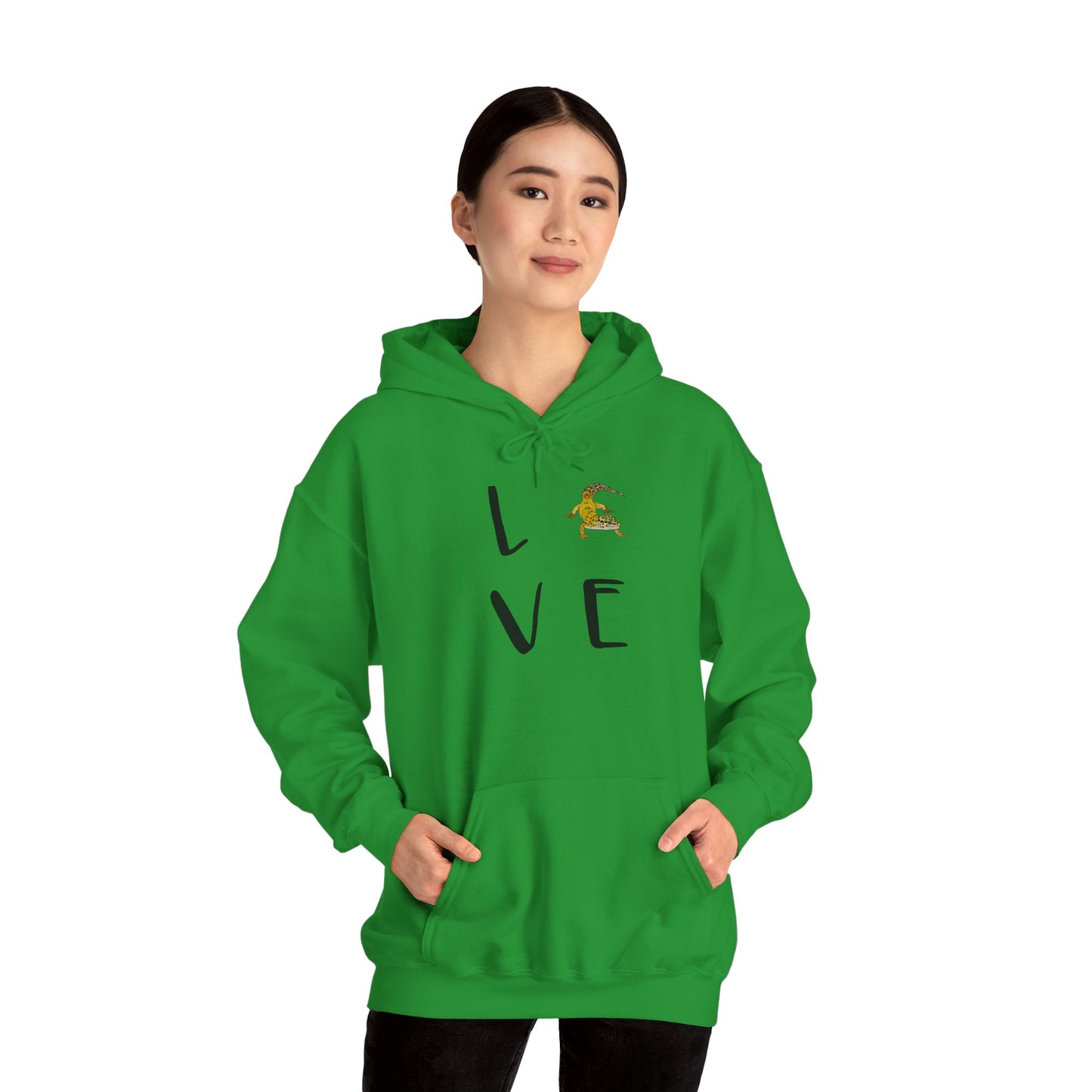 Leopard Love Cozy Unisex Hooded Sweatshirt with Bold Print - Great for Reptile Lovers