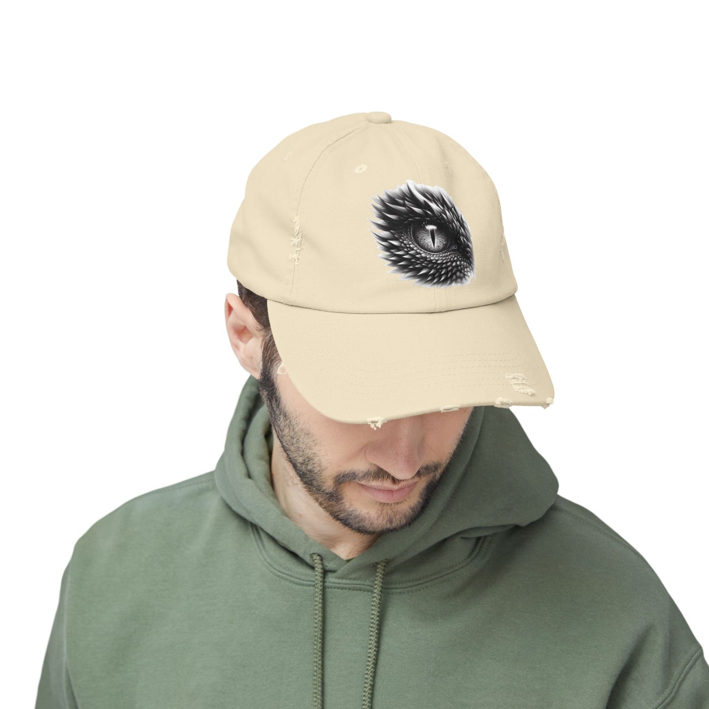 Reptile Eye Unisex Distressed Cap - Casual Streetwear Hat for Everyday Use - Great for Reptile Lovers