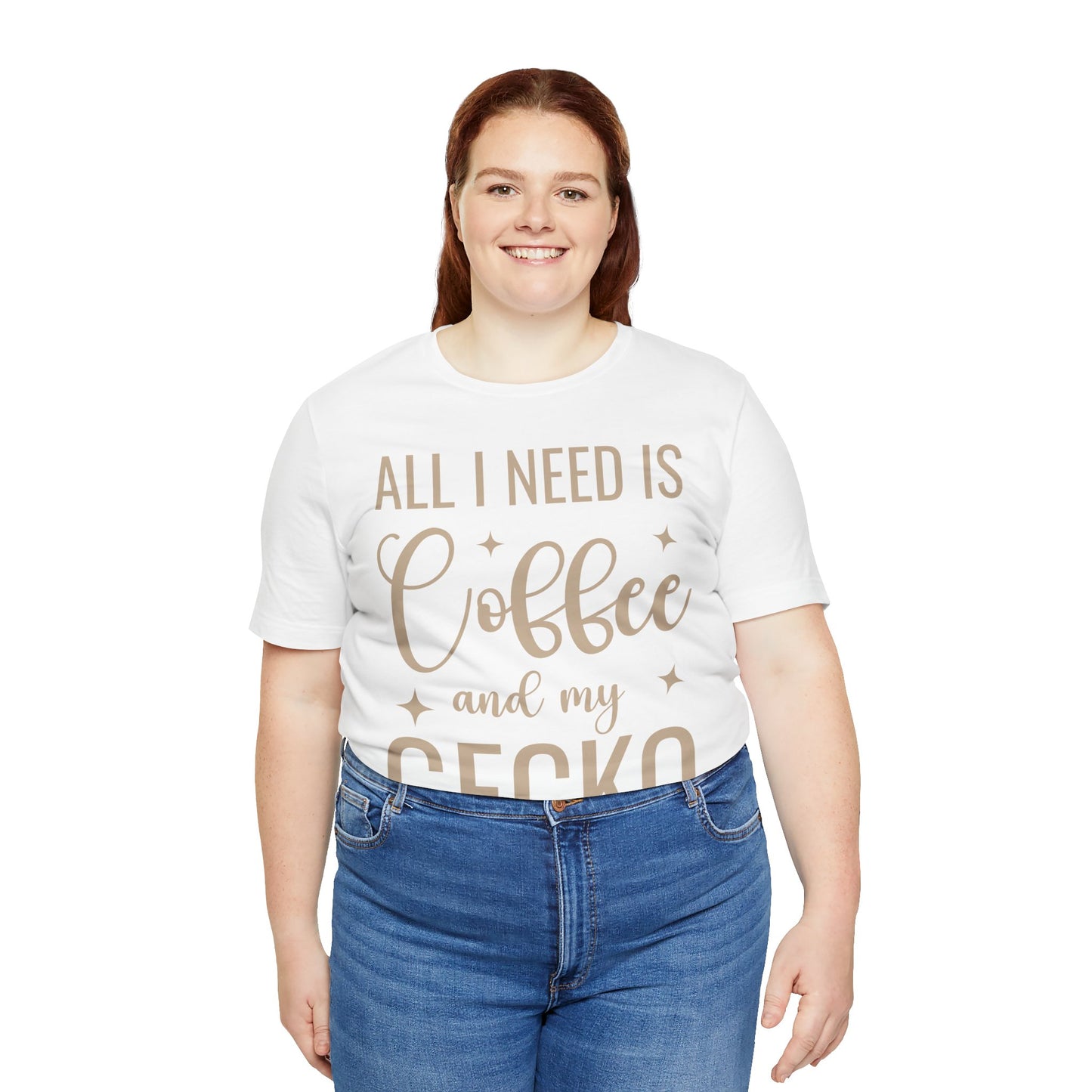 "Coffee and My Gecko" Unisex Jersey Tee - Casual Everyday Wear - Great for Reptile Lovers
