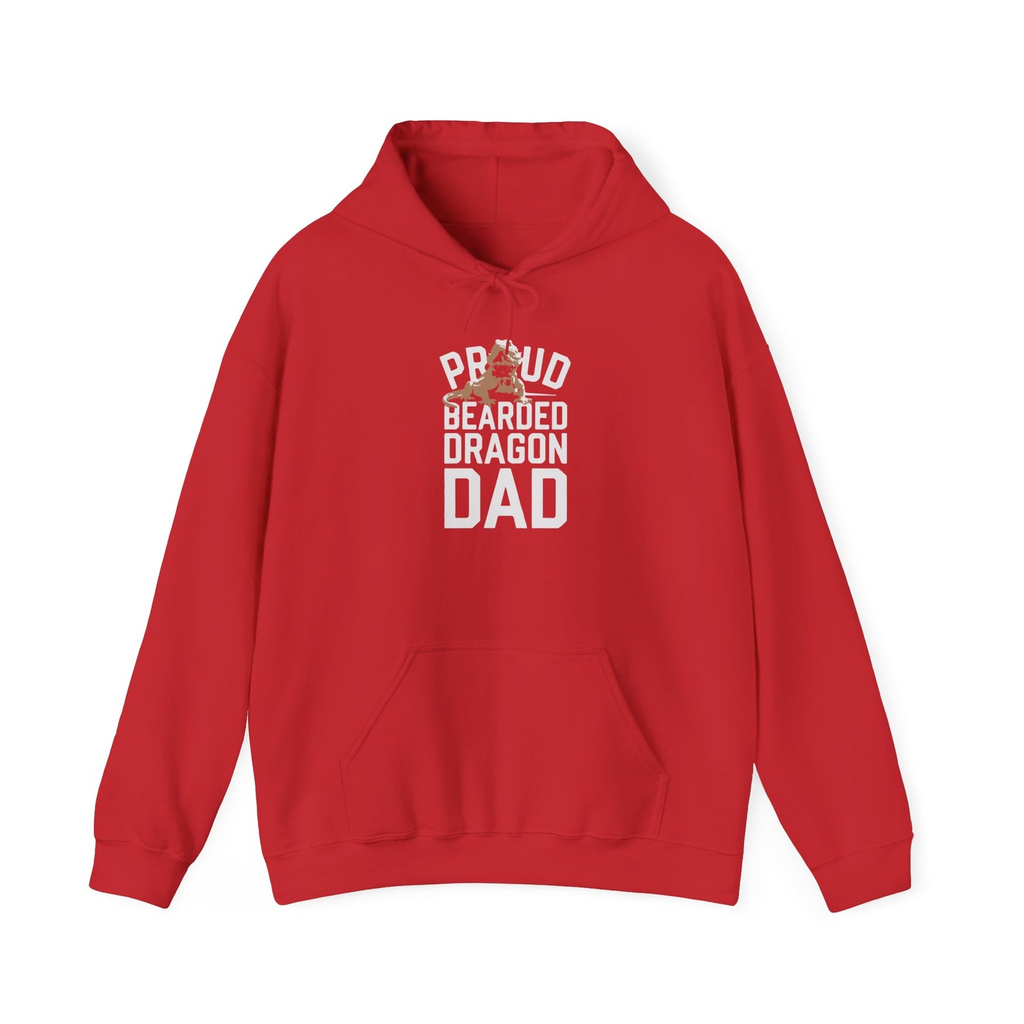 "Proud Bearded Dragon Dad" Unisex Hooded Sweatshirt with Bold Print - Great for Reptile Lovers
