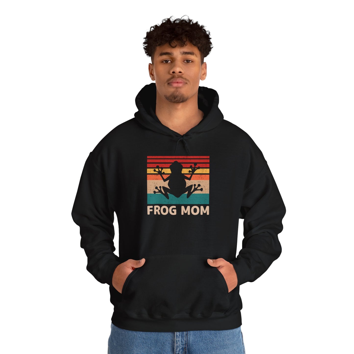 "Frog Mom" Unisex Hooded Sweatshirt with Bold Print - Great for Reptile Lovers