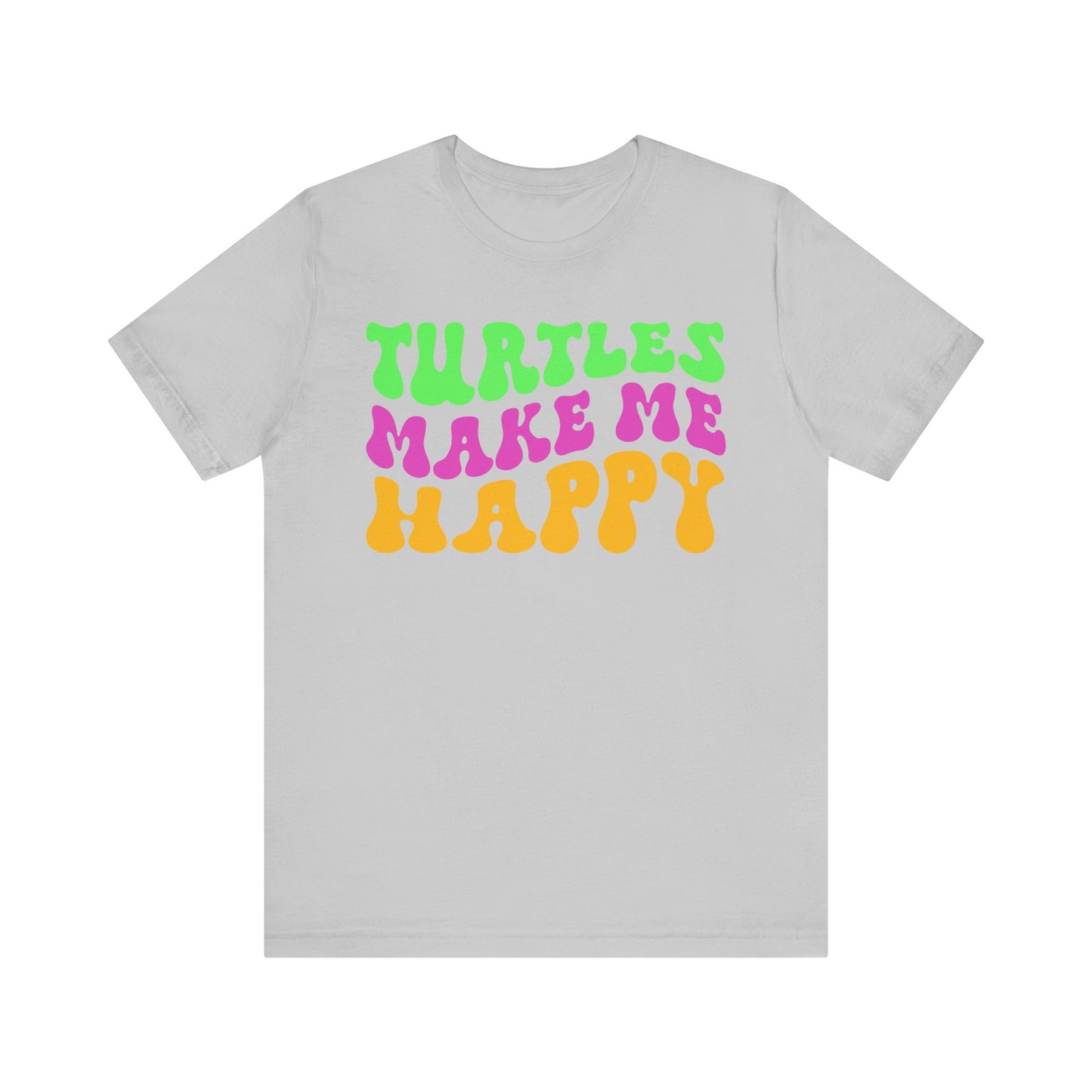"Turtles Make Me Happy" Unisex Jersey Tee - Casual Everyday Wear - Great for Reptile Lovers