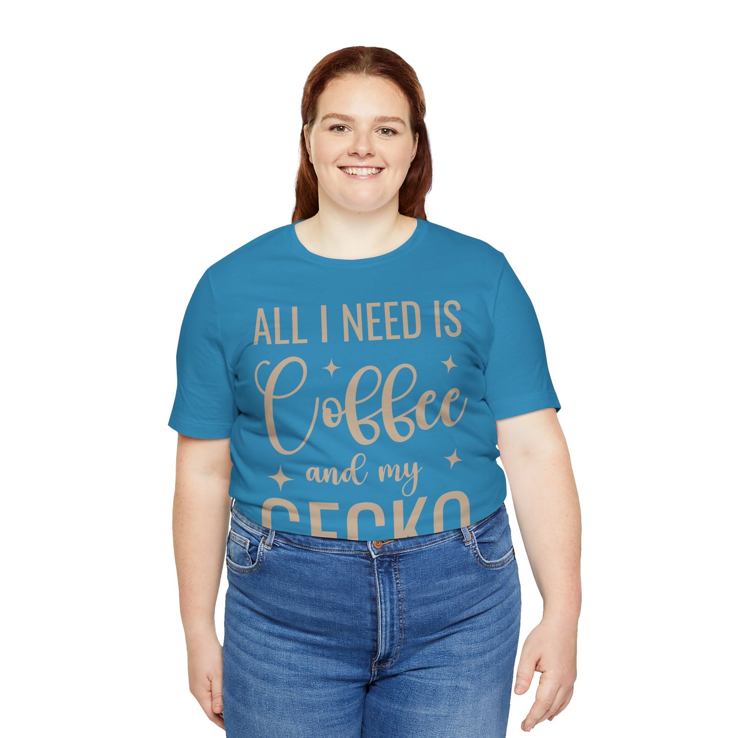 "Coffee and My Gecko" Unisex Jersey Tee - Casual Everyday Wear - Great for Reptile Lovers