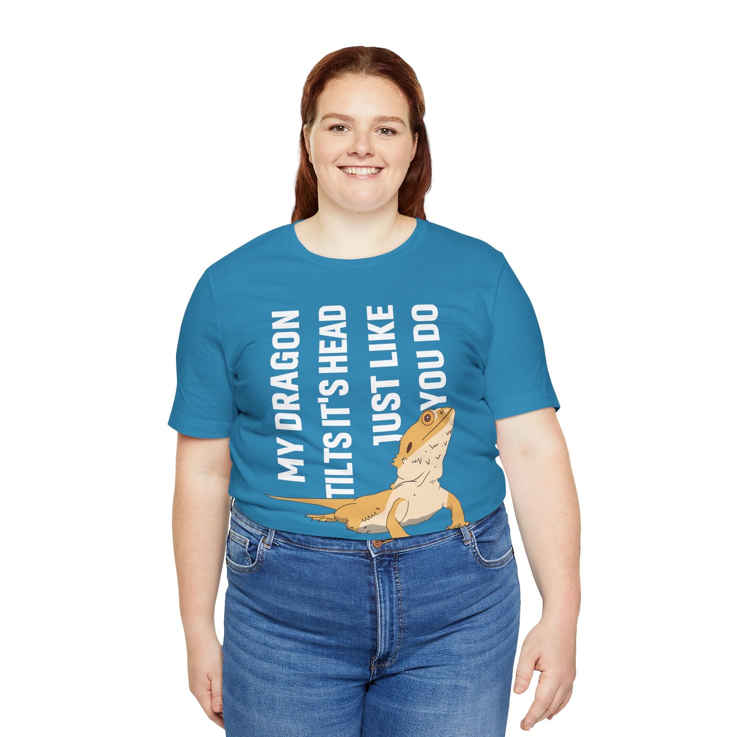 "My Dragon Tilts Its Head" Unisex Jersey Tee - Casual Everyday Wear - Great for Reptile Lovers