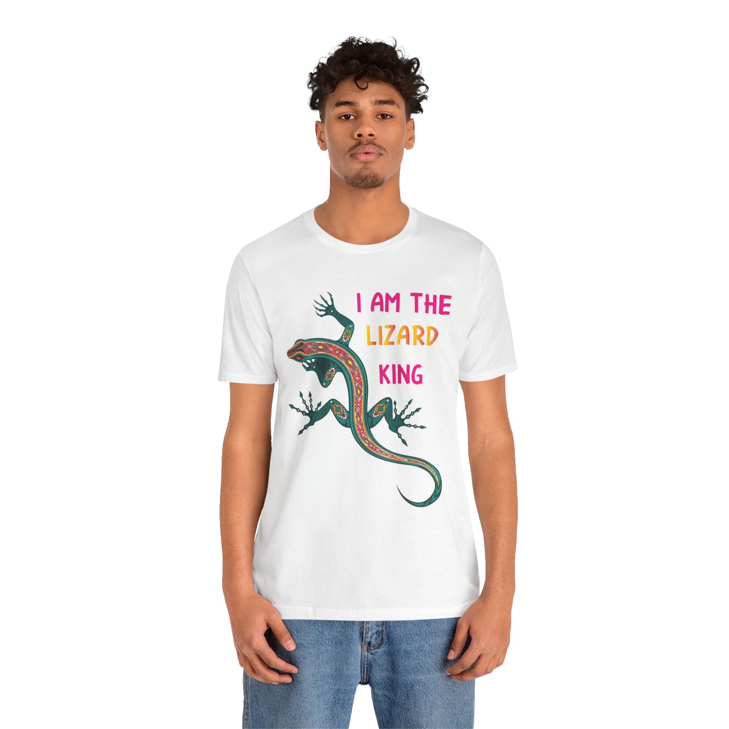 "I Am the Lizard King" Print Unisex Jersey Tee - Casual Everyday Wear - Great for Reptile Lovers