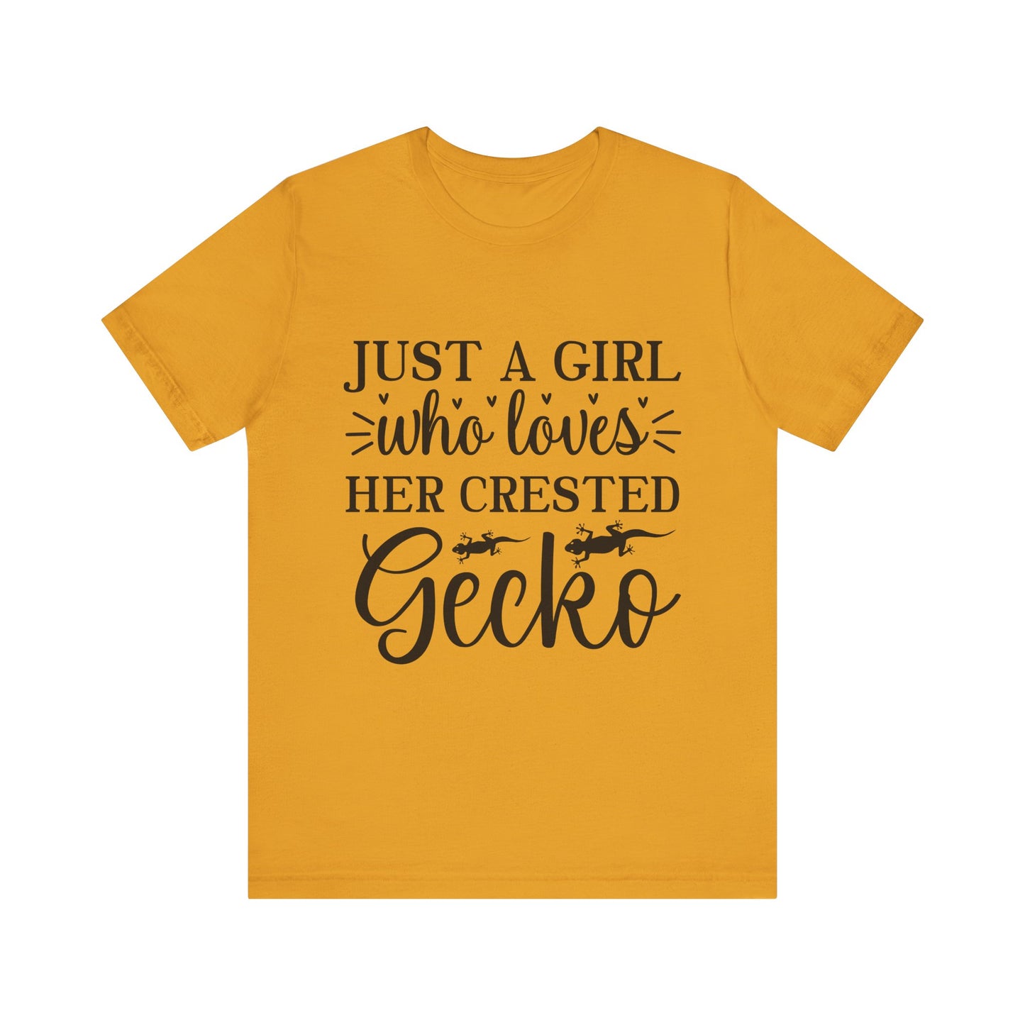 "Just a Girl Crested Gecko" Print Unisex Jersey Tee - Casual Everyday Wear - Great for Reptile Lovers
