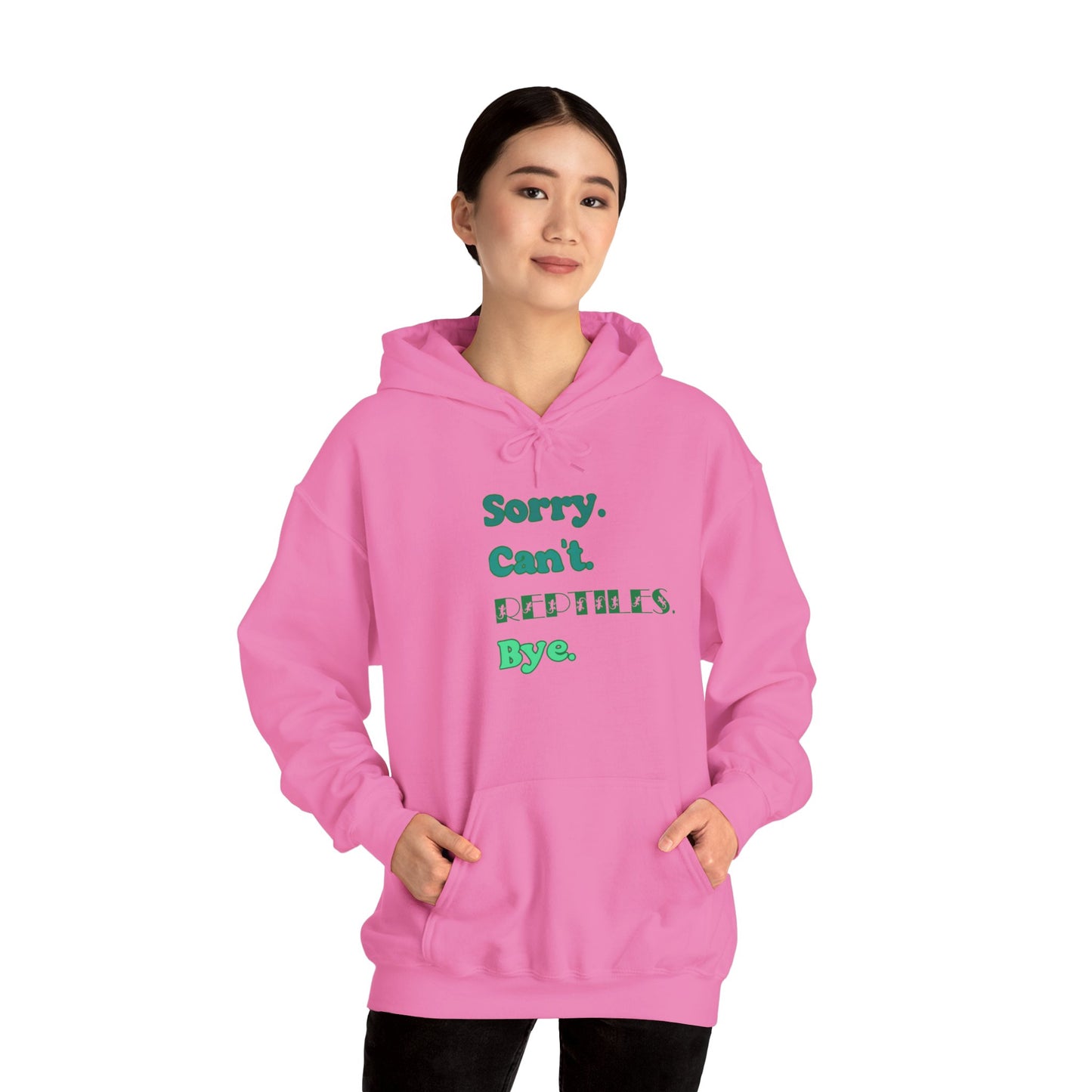 "Sorry Can't Reptiles Bye" Cozy Unisex Hooded Sweatshirt with Bold Print - Great for Reptile Lovers