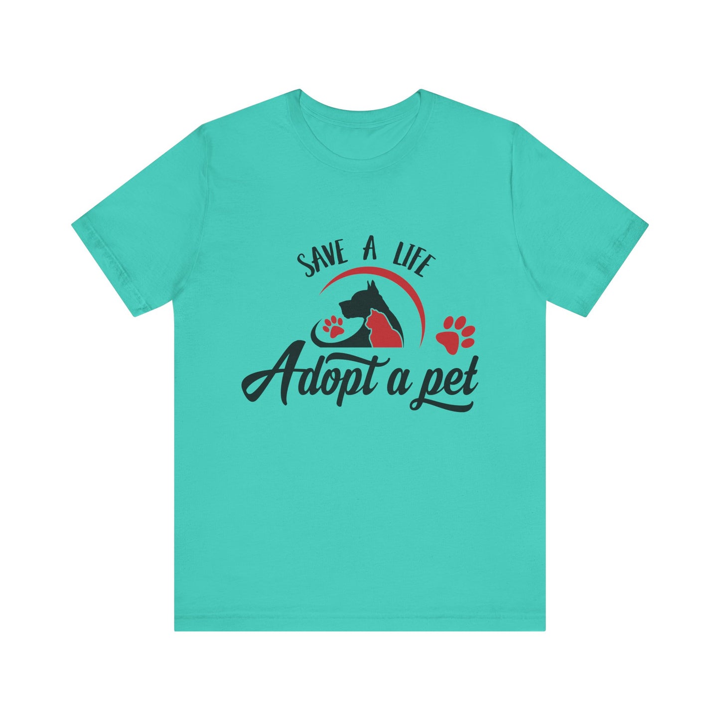 "Adopt a Pet" Print Unisex Jersey Tee - Casual Everyday Wear - Great for Pet Lovers