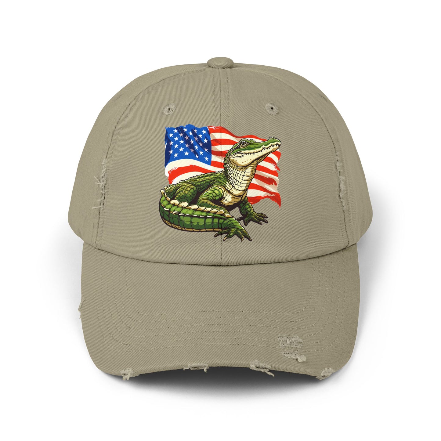 Gator Flag Unisex Distressed Cap - Casual Streetwear Hat for Everyday Use - Great for Reptile Lovers