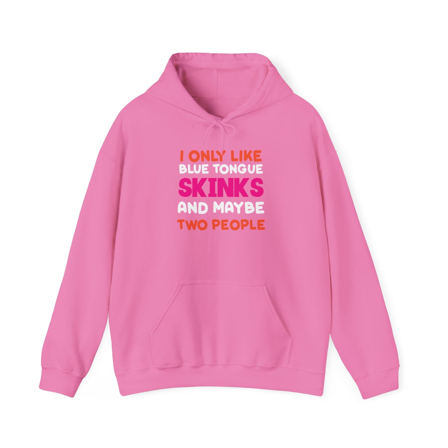 "Blue Tongue Skinks and Maybe 2 People" Unisex Hooded Sweatshirt with Bold Print - Great for Reptile Lovers