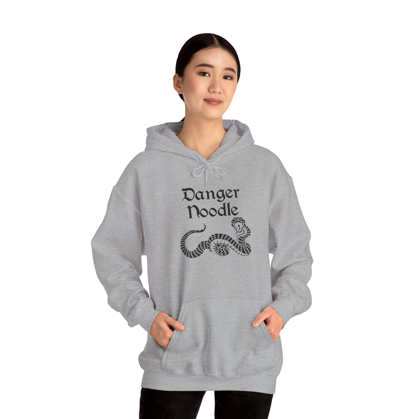 "Danger Noodle" Cozy Unisex Hooded Sweatshirt with Bold Print - Great for Reptile Lovers
