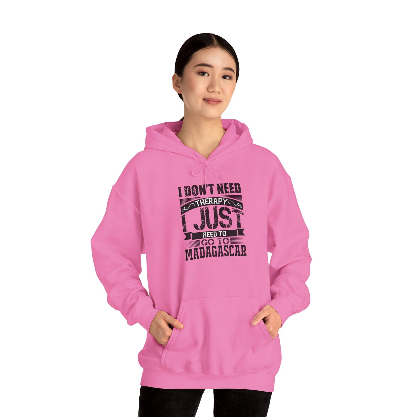 "Just Need to Go to Madagascar" Unisex Hooded Sweatshirt with Bold Print - Great for Reptile Lovers