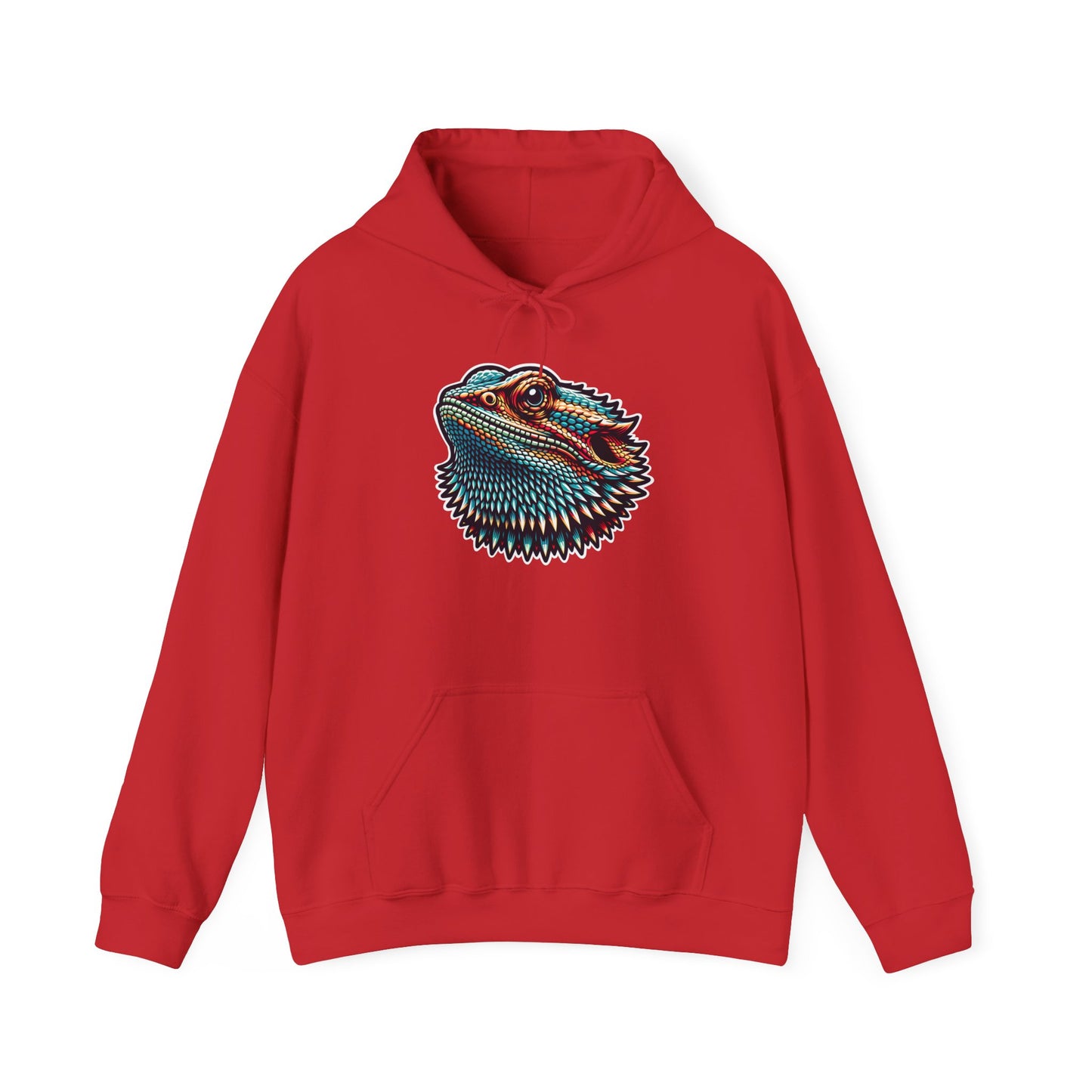 Beardie Head Unisex Hooded Sweatshirt with Bold Print - Great for Reptile Lovers