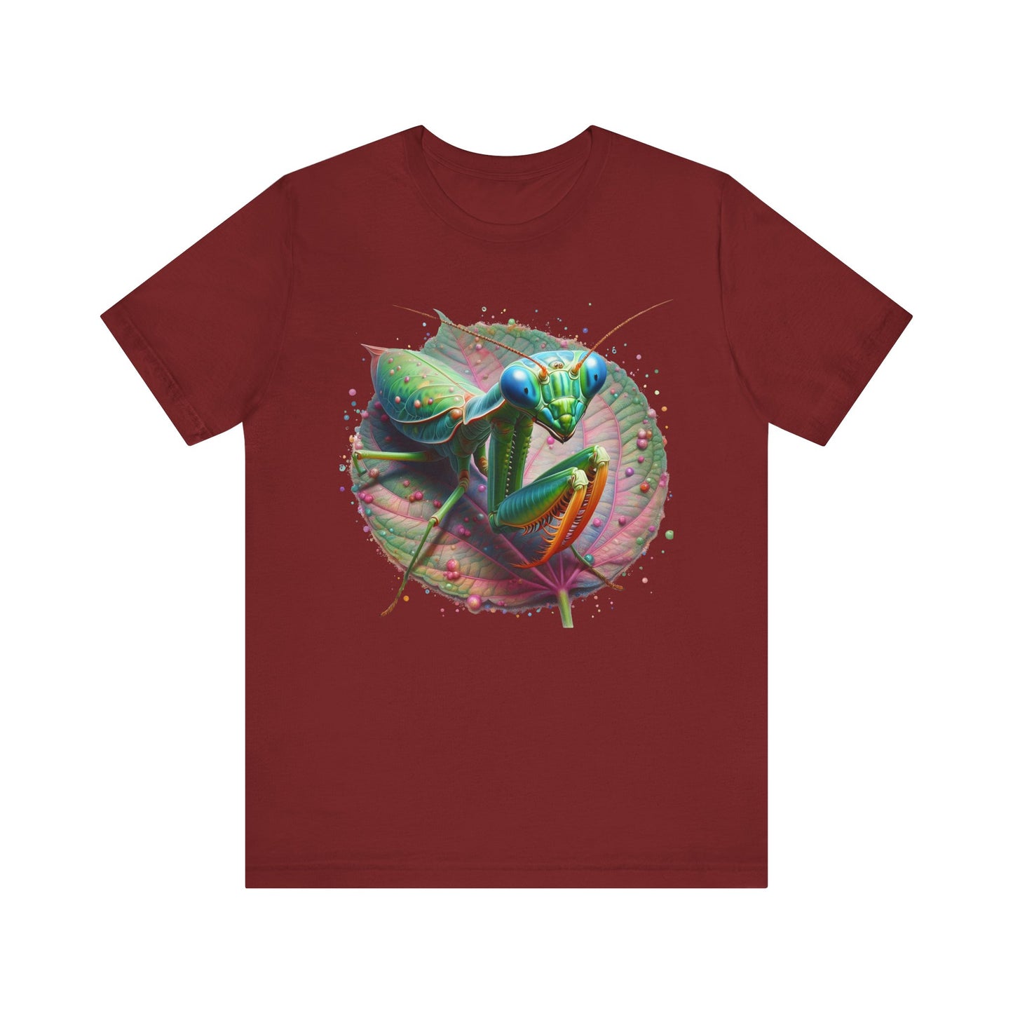 Mantis on a Leaf Unisex Jersey Tee - Casual Everyday Wear - Great for Reptile Lovers