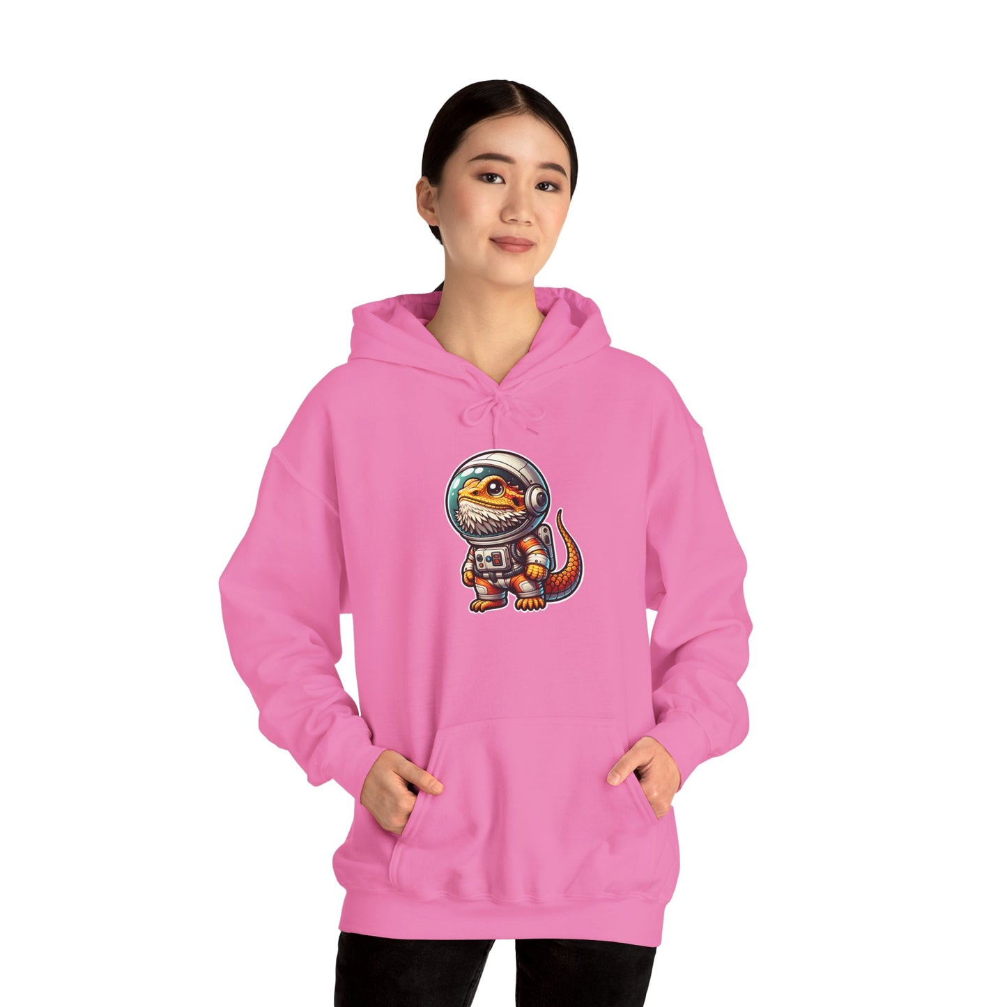 Space Beardie Unisex Hooded Sweatshirt with Bold Print - Great for Reptile Lovers