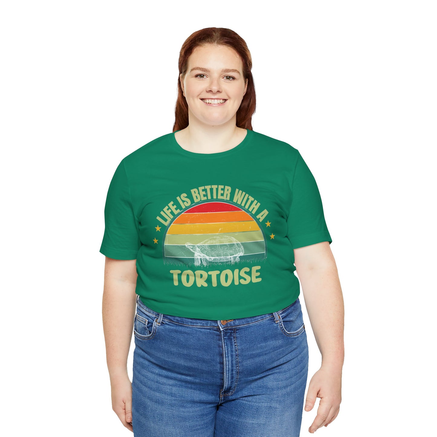 "Life is Better with a Tortoise" Unisex Jersey Tee - Casual Everyday Wear - Great for Reptile Lovers