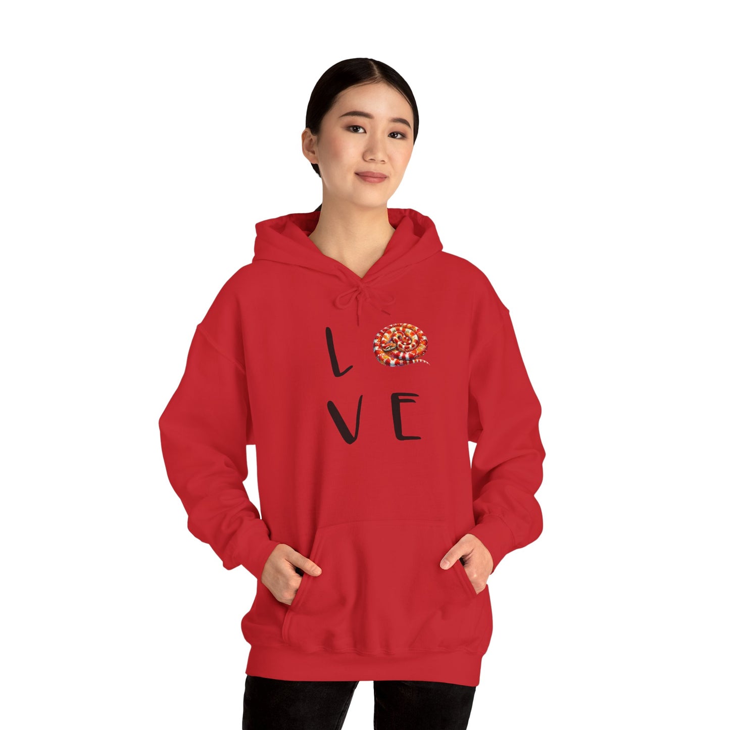 Snake Love Cozy Unisex Hooded Sweatshirt with Bold Print - Great for Reptile Lovers