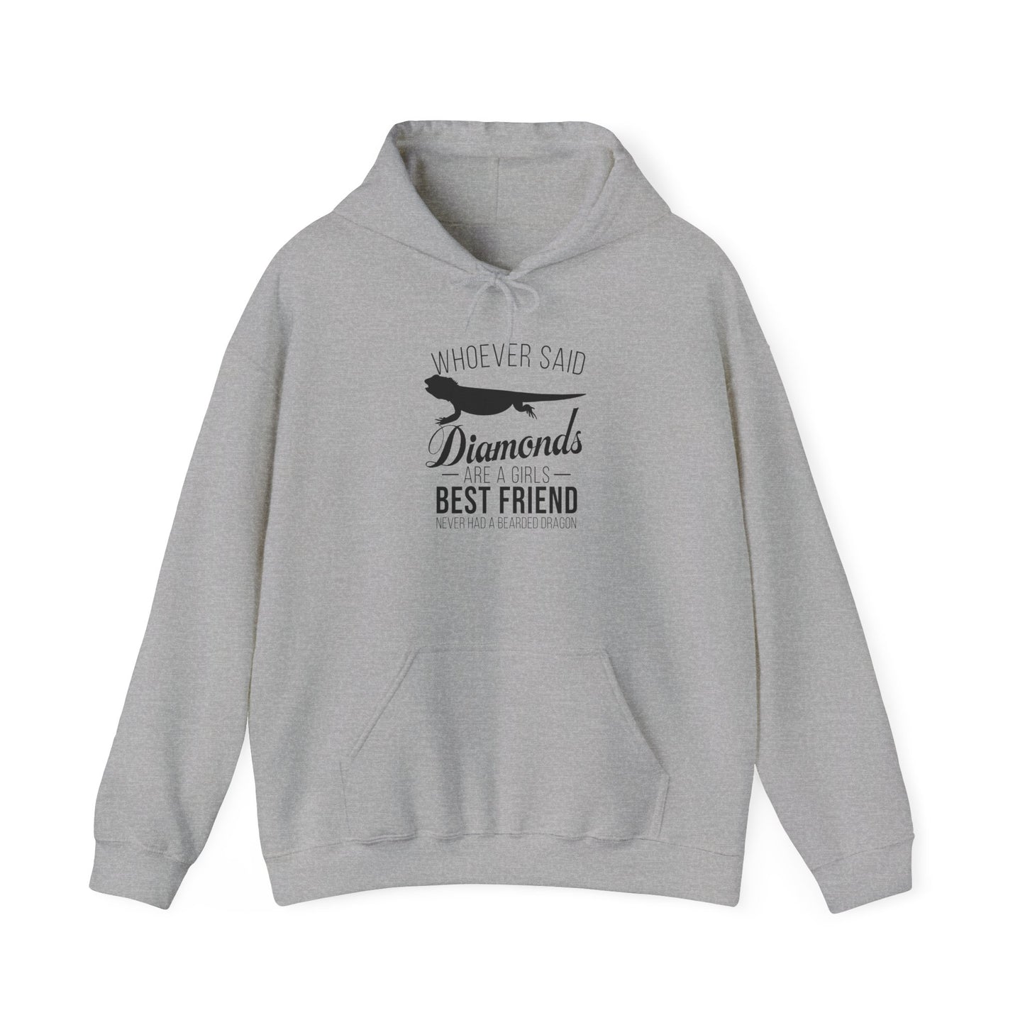 Beardies Are a Girl's Best Friend Unisex Hooded Sweatshirt with Bold Print - Great for Reptile Lovers