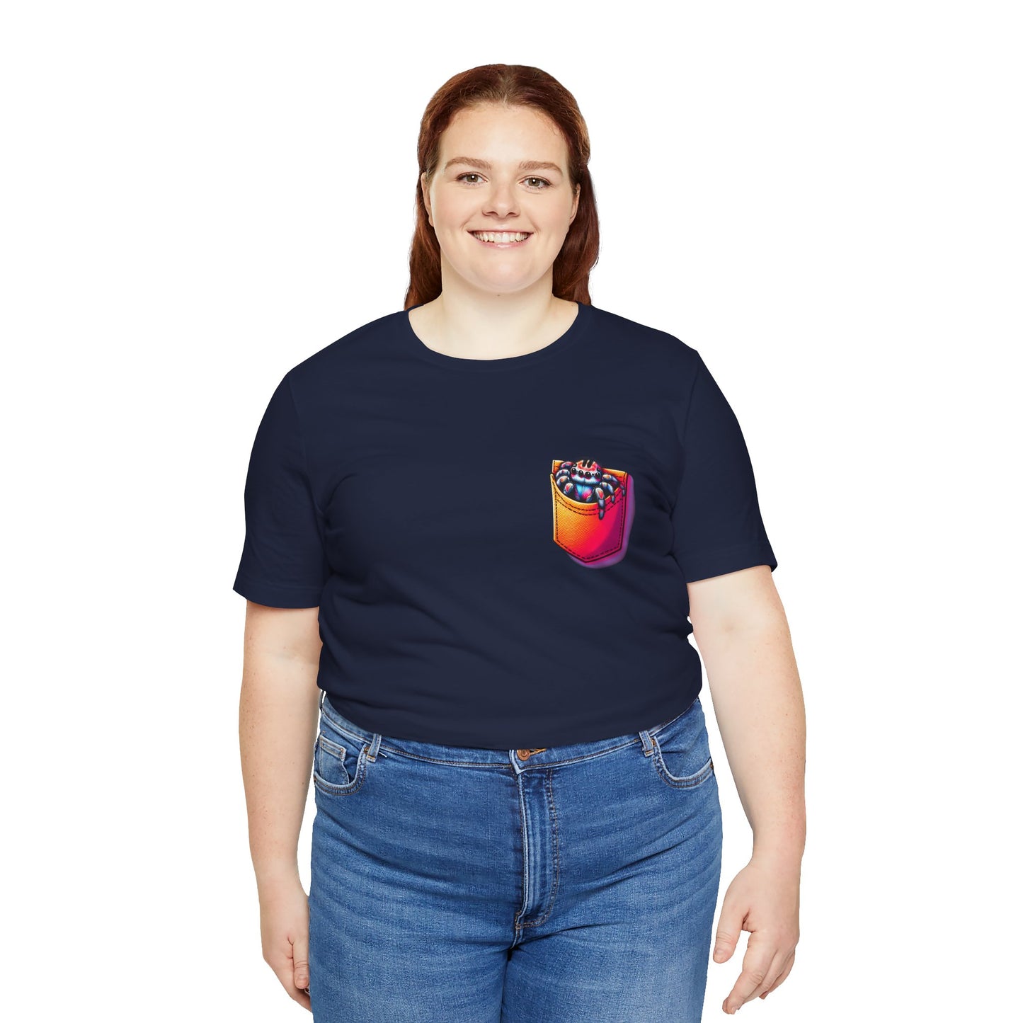 "Pocket Spider" Print Unisex Jersey Tee - Casual Everyday Wear - Great for Reptile Lovers