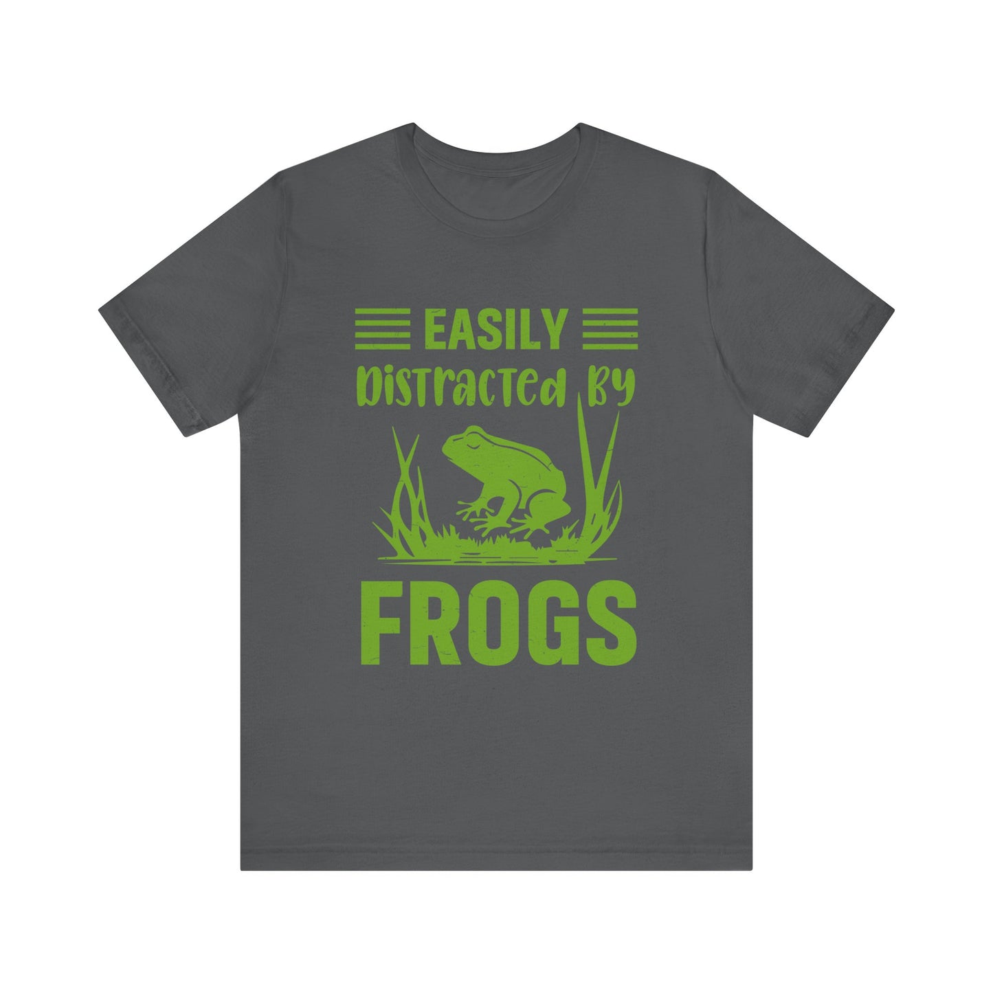 "Easily Distracted by Frogs" Print Unisex Jersey Tee - Casual Everyday Wear - Great for Reptile Lovers