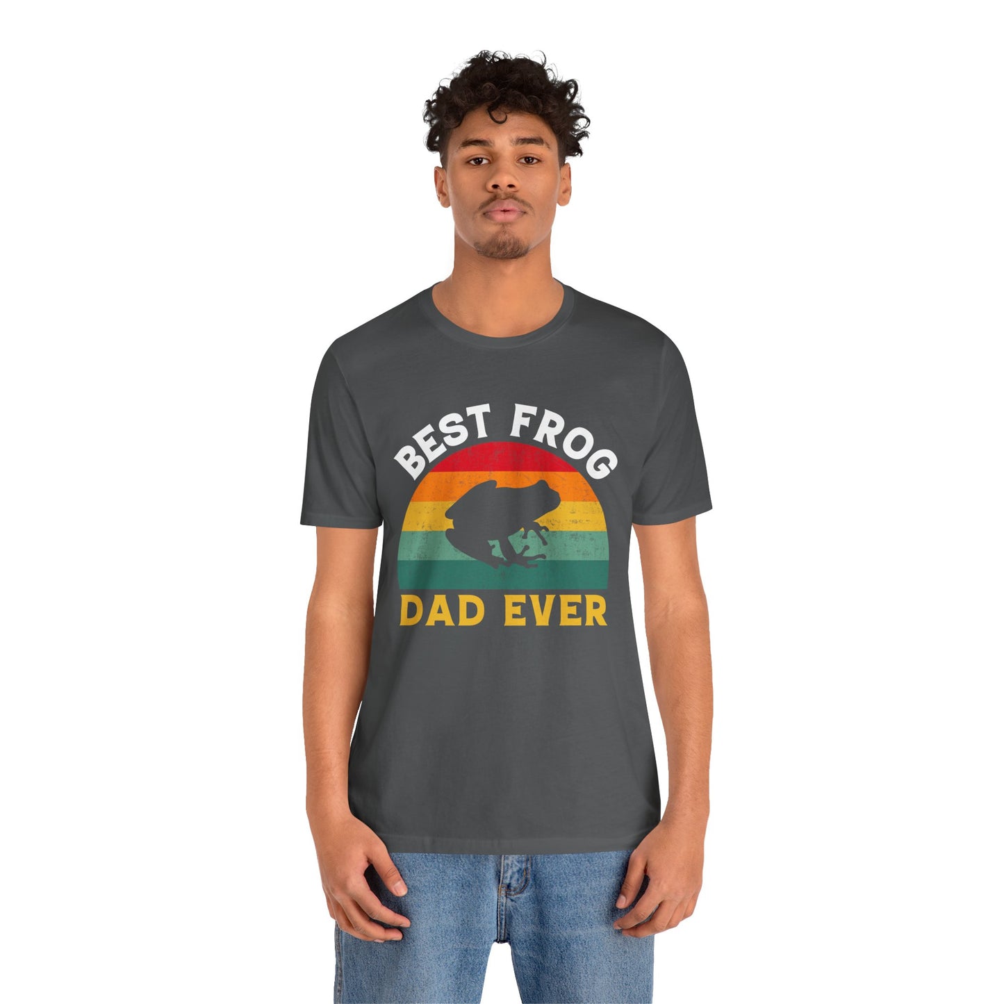 "Best Frog Dad" Print Unisex Jersey Tee - Casual Everyday Wear - Great for Reptile Lovers