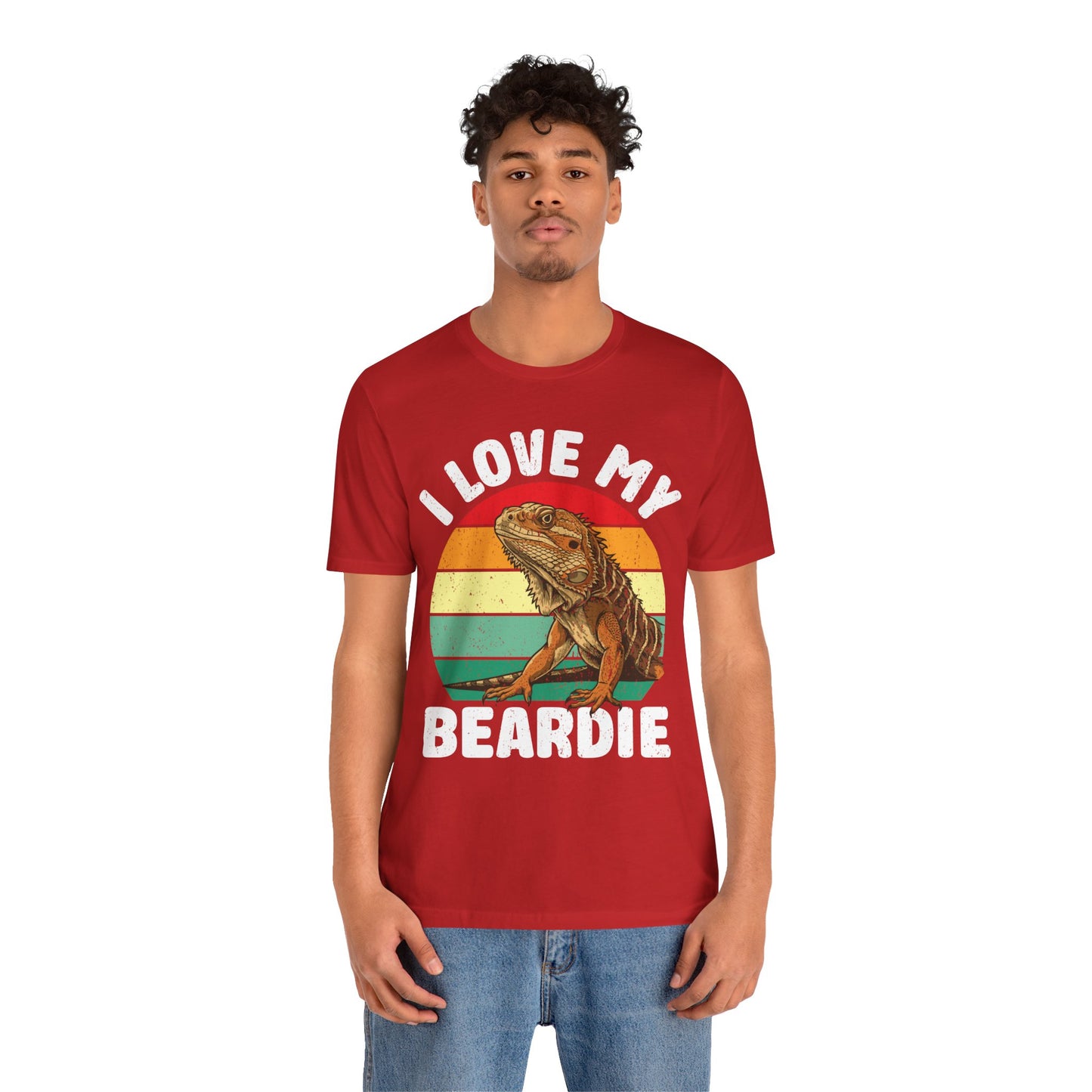 "I Love My Beardie" Unisex Jersey Tee - Casual Everyday Wear - Great for Reptile Lovers